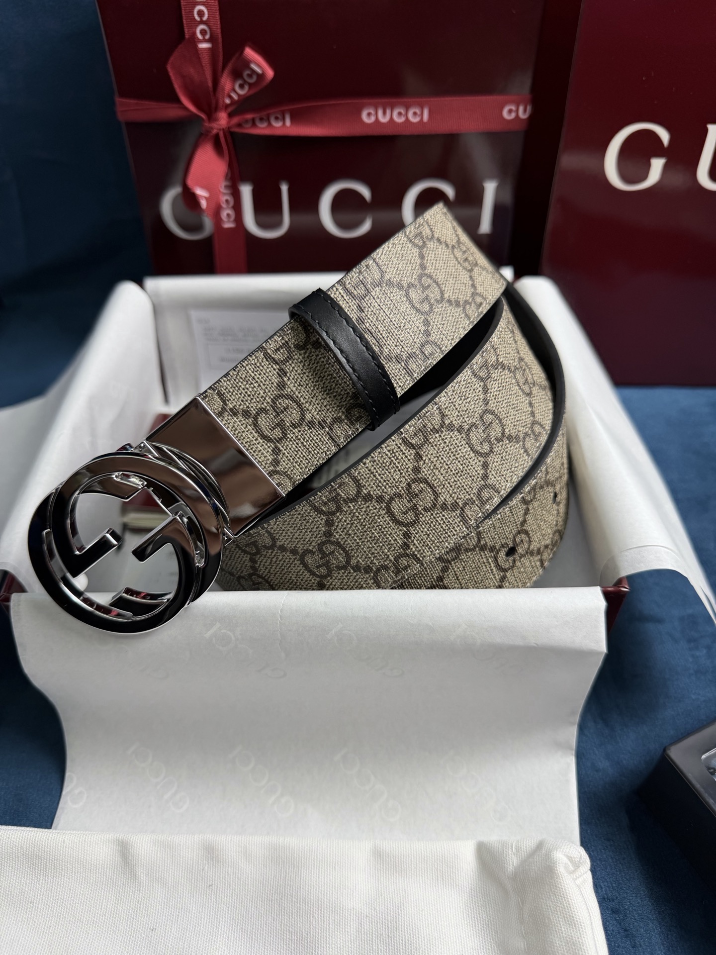 Gucci Leather Belt Top Grain Leather Black