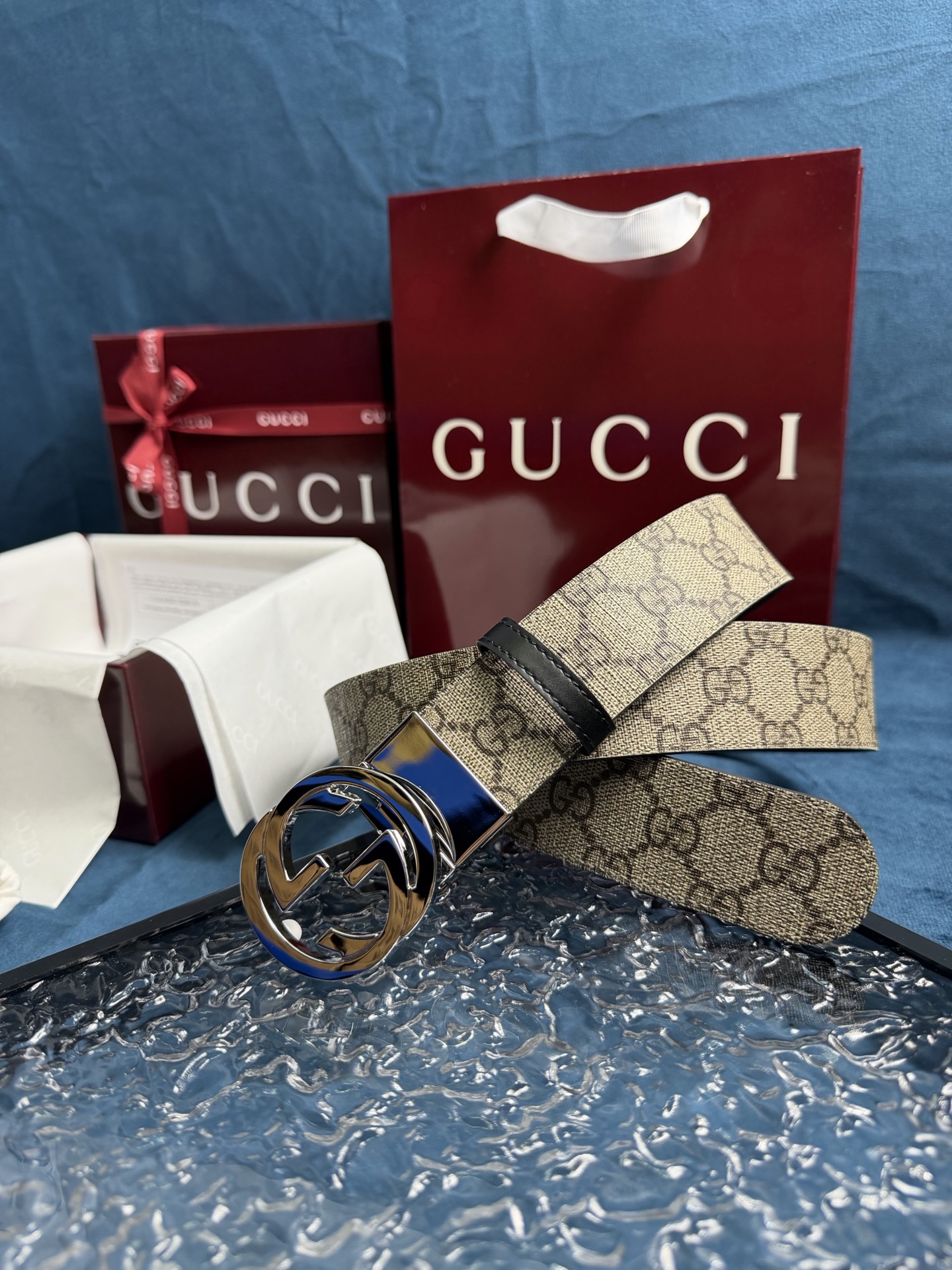 Gucci Leather Belt Top Grain Leather Black