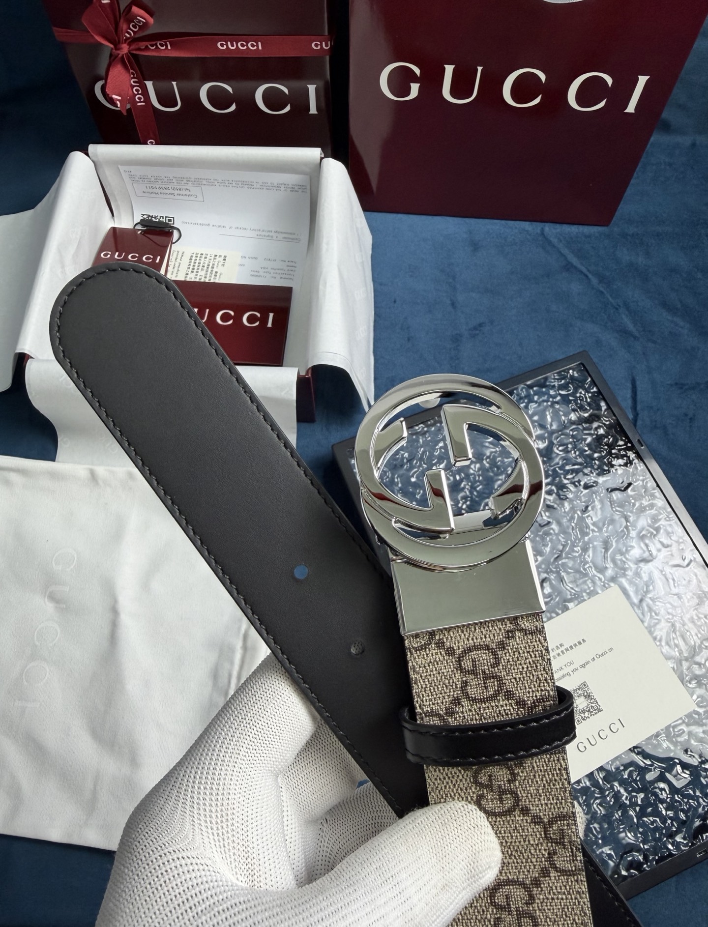 Gucci Leather Belt Top Grain Leather Black