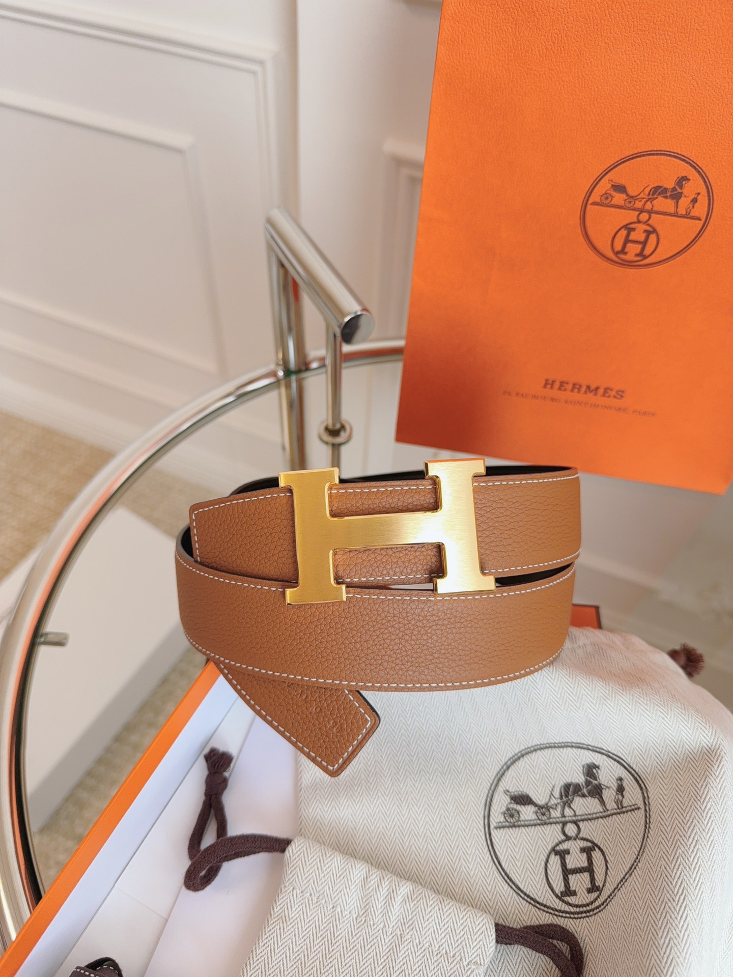 Hermès Leather Belt S-m
