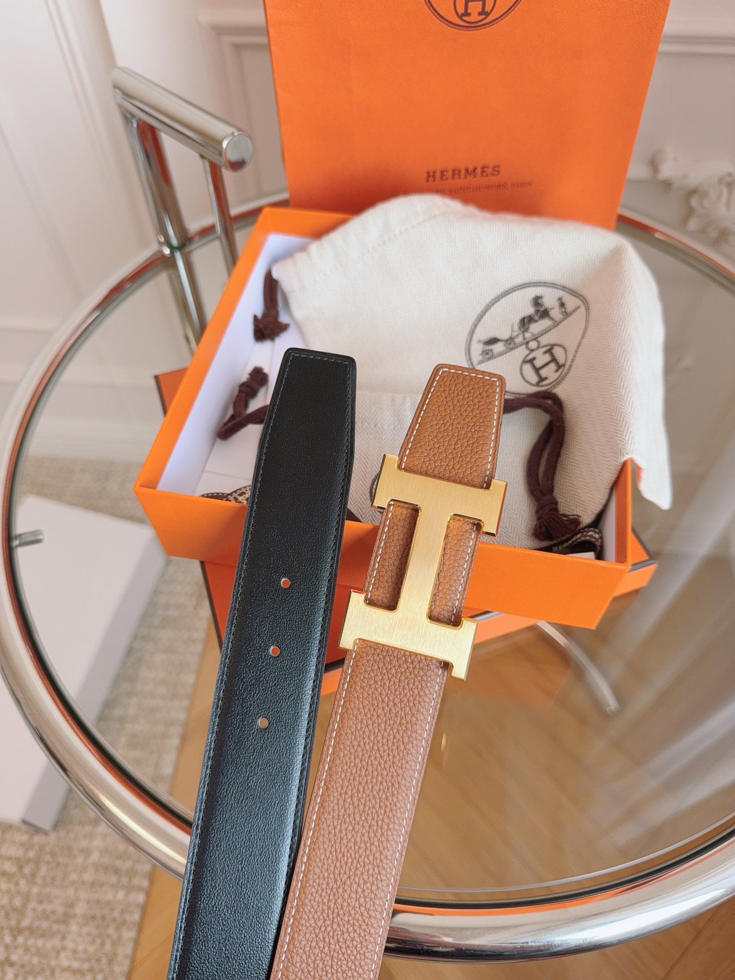 Hermès Leather Belt S-m
