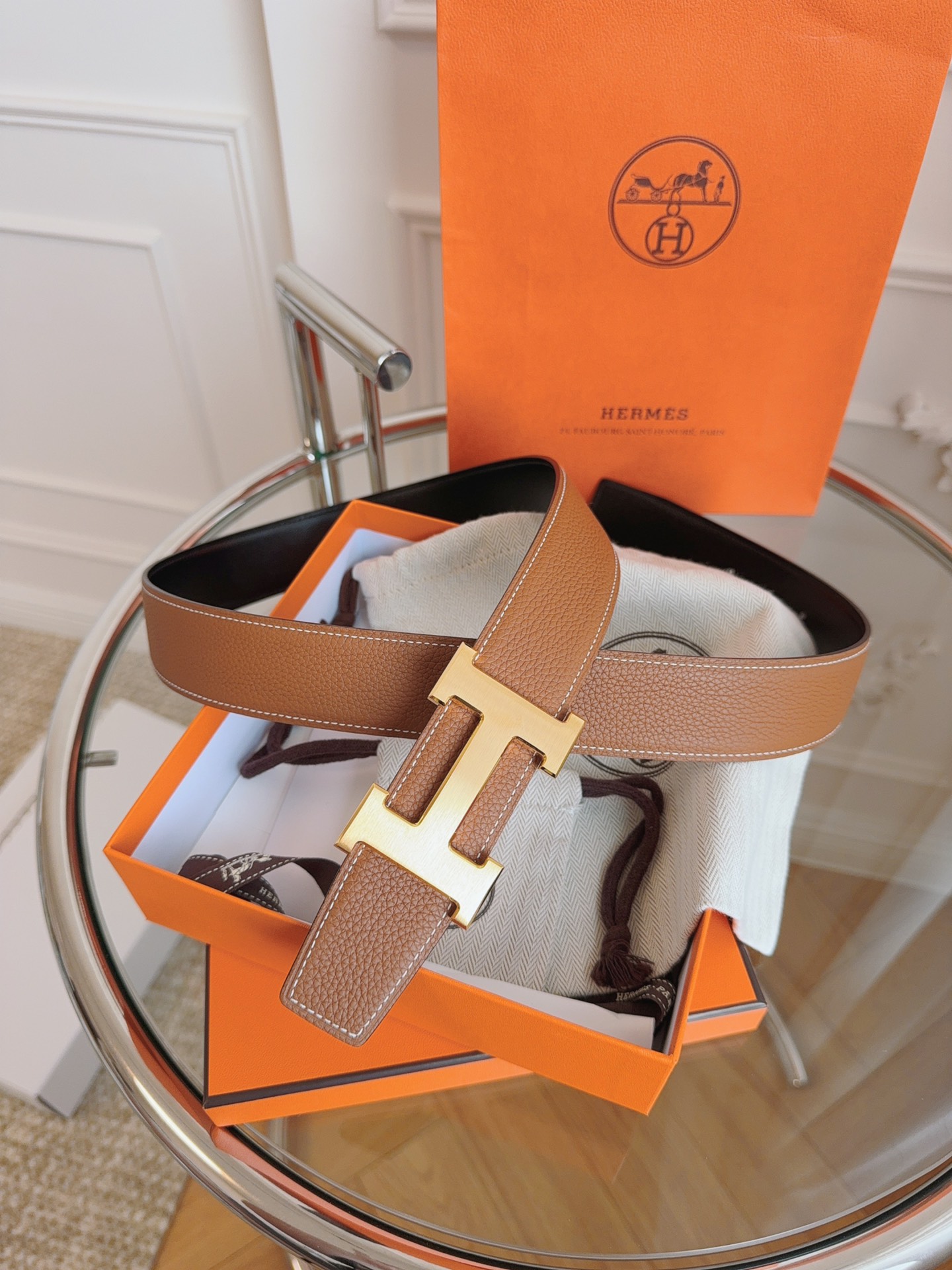 Hermès Leather Belt S-m