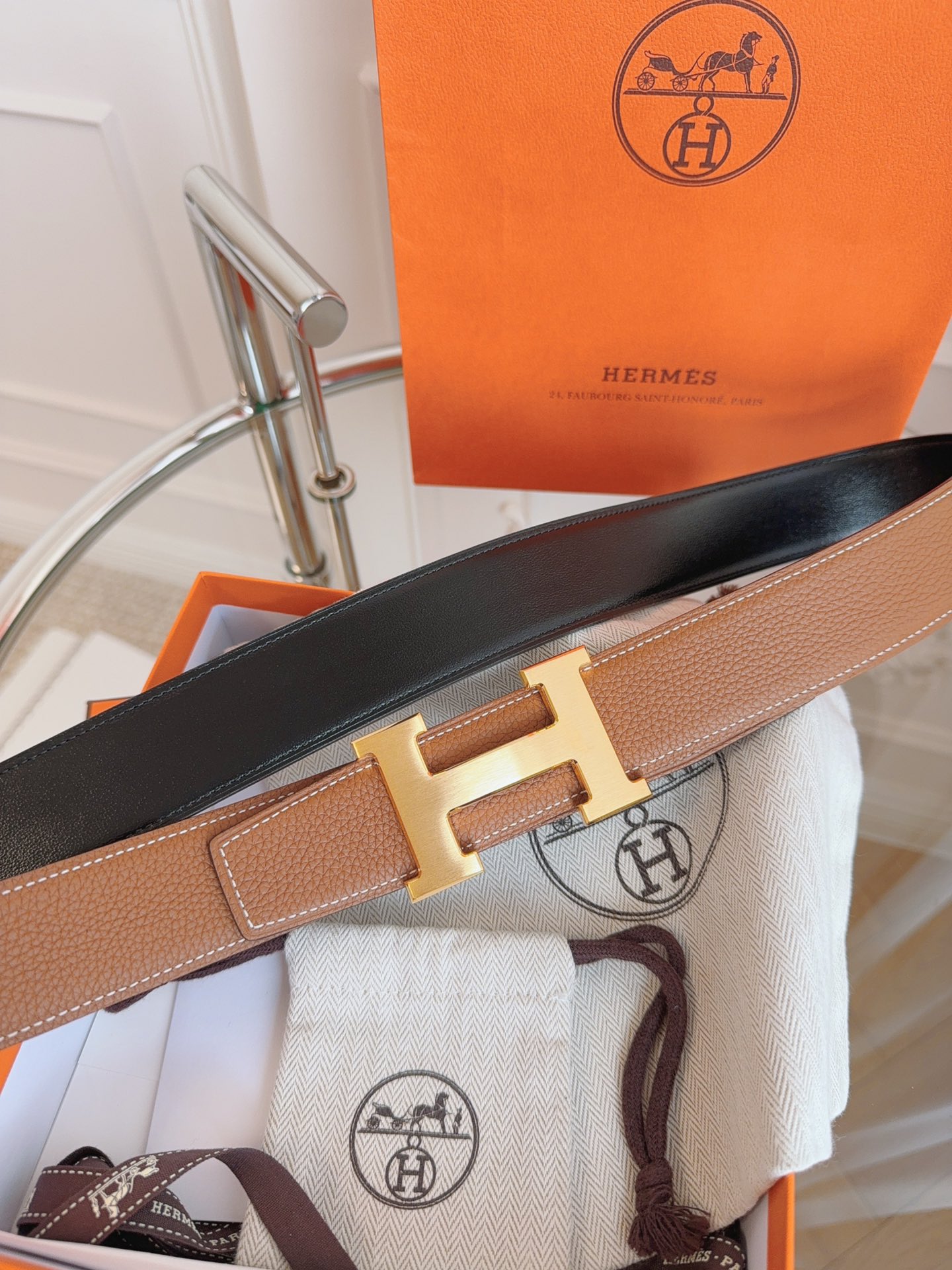 Hermès Leather Belt S-m