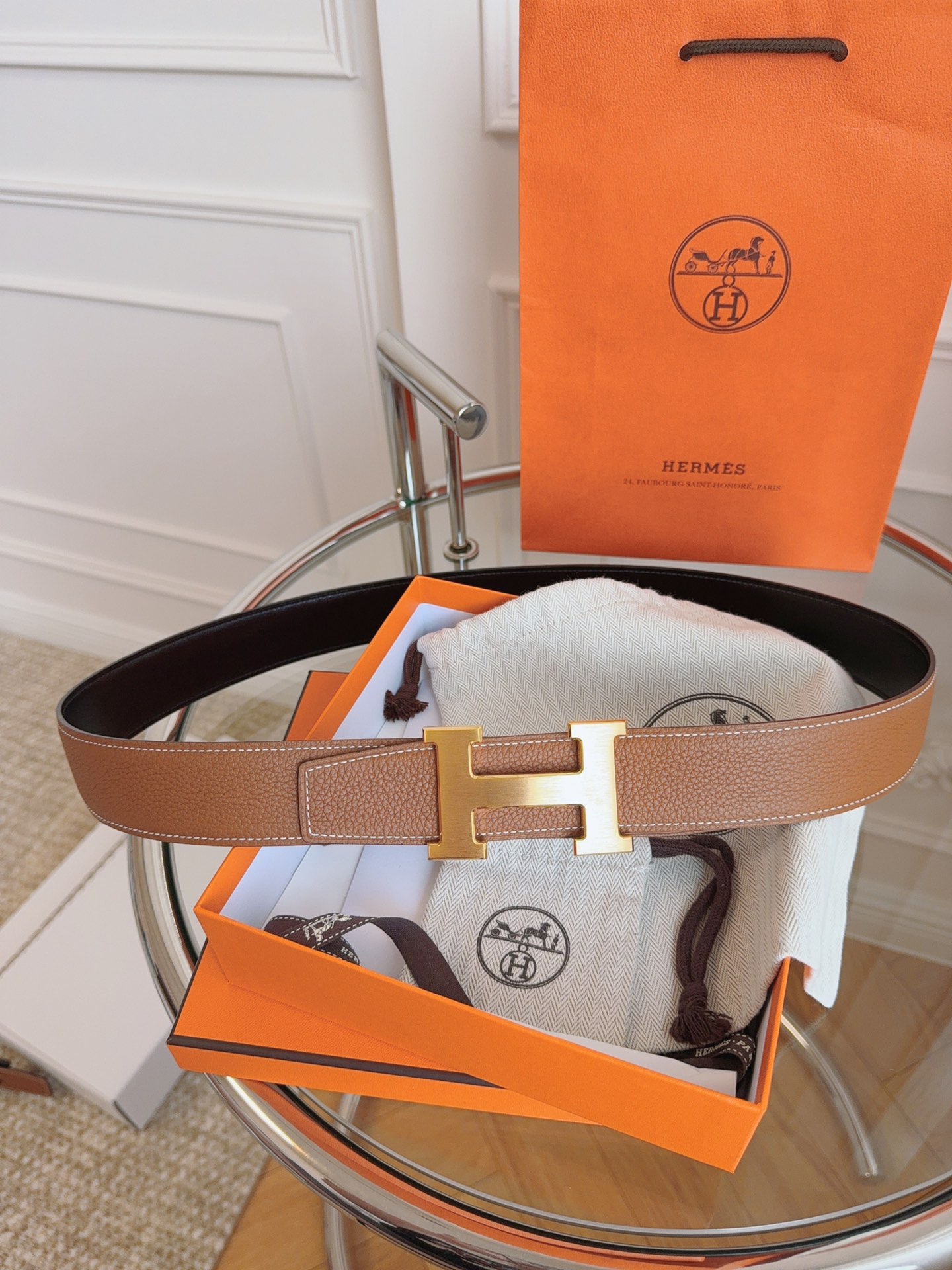 Hermès Leather Belt S-m
