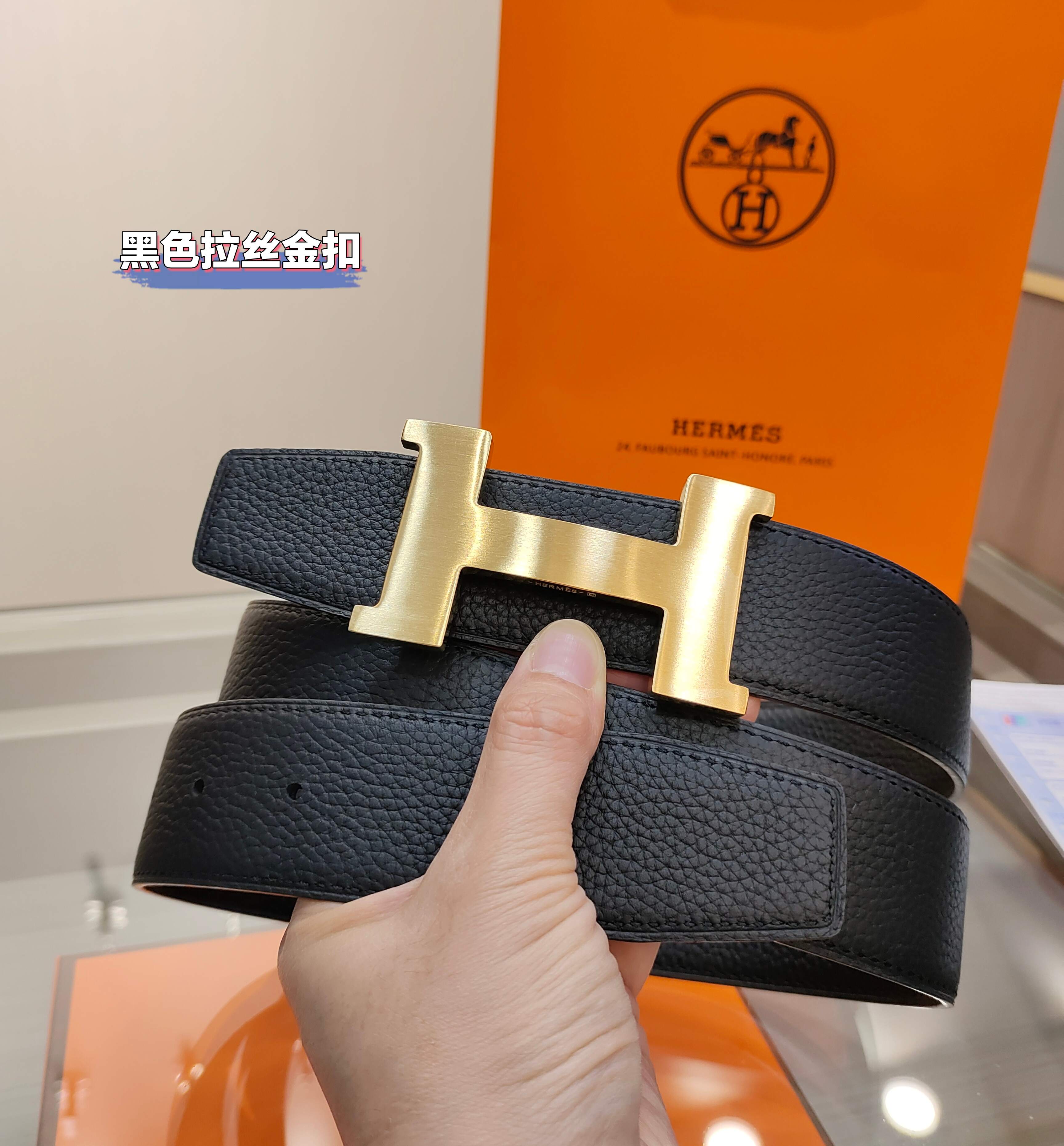 Hermès Male Leather Belt Top Grain Leather 38mm-s-m