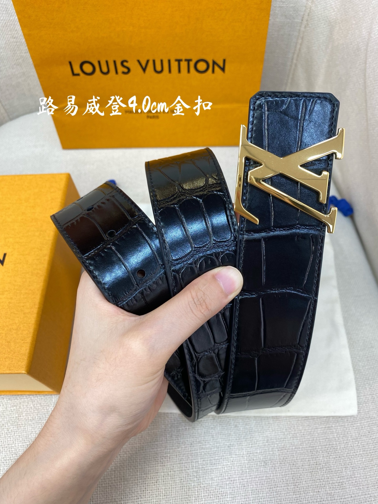 Louis Vuitton Male Basic Belt Cow Leather S-l
