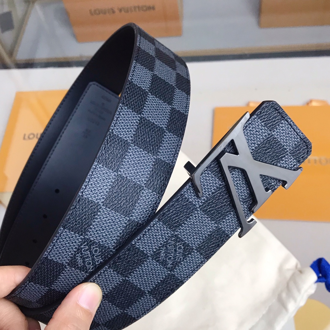 Louis Vuitton Male Leather Belt Cow Leather 40mm-s-m-l