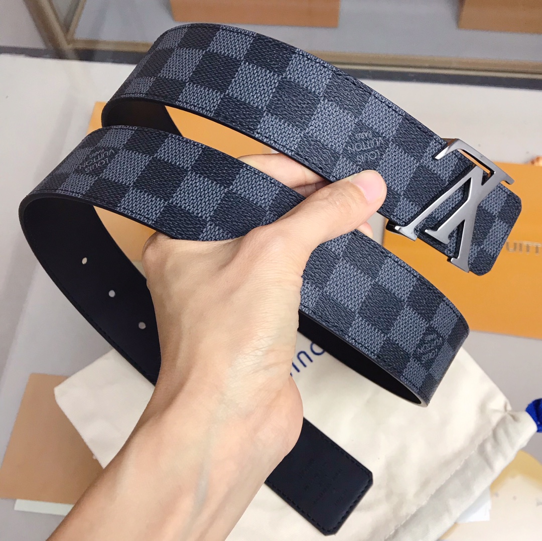 Louis Vuitton Male Leather Belt Cow Leather 40mm-s-m-l