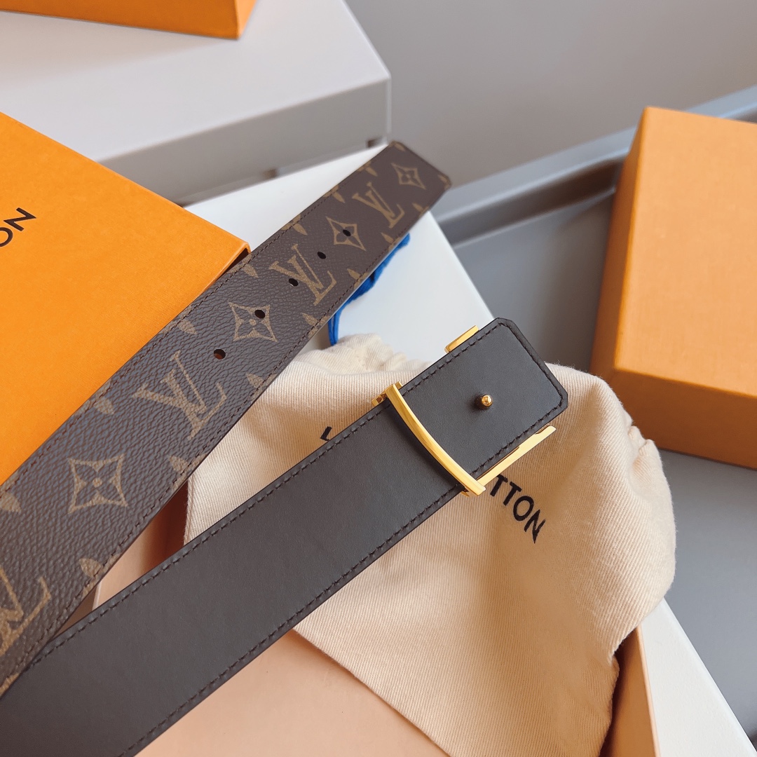 Louis Vuitton Male Leather Belt M-l