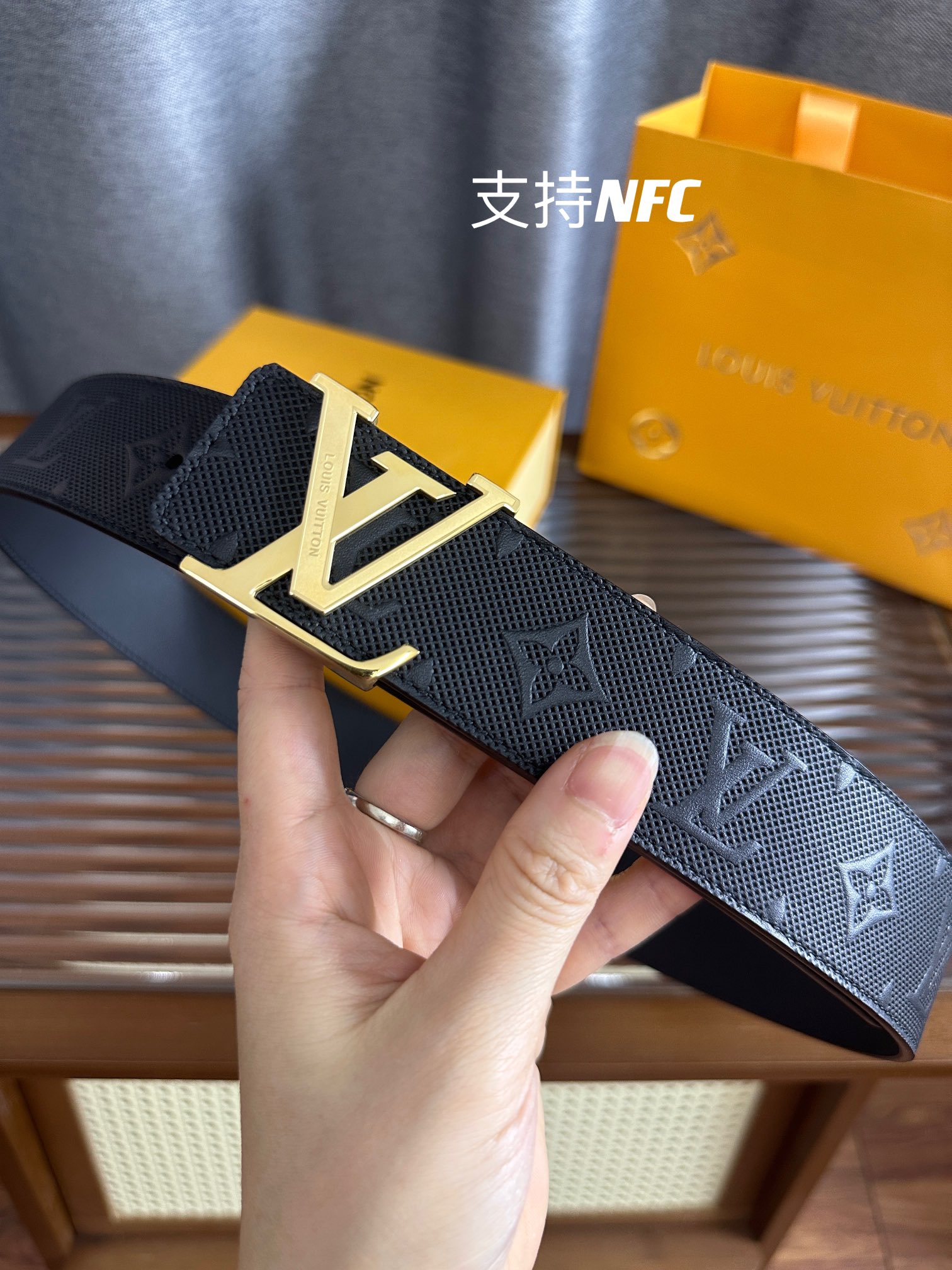 Louis Vuitton Male Leather Belt Top Grain Leather S-m-l