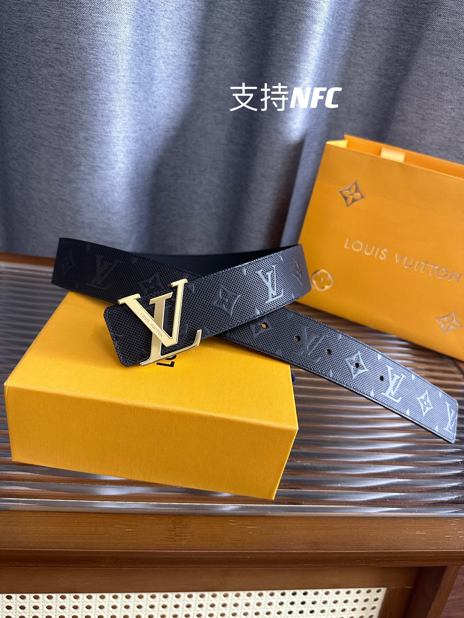 Louis Vuitton Male Leather Belt Top Grain Leather S-m-l