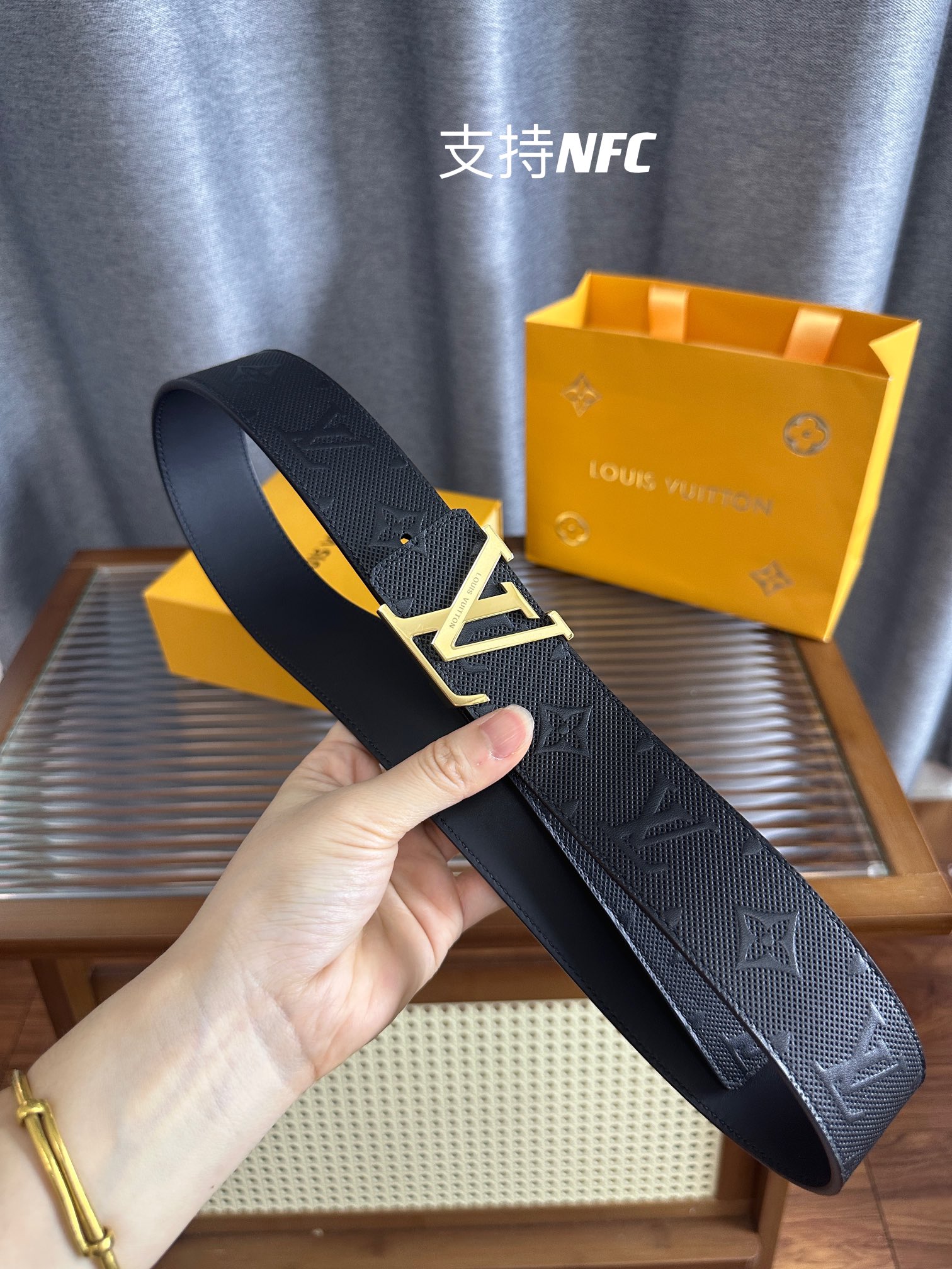 Louis Vuitton Male Leather Belt Top Grain Leather S-m-l