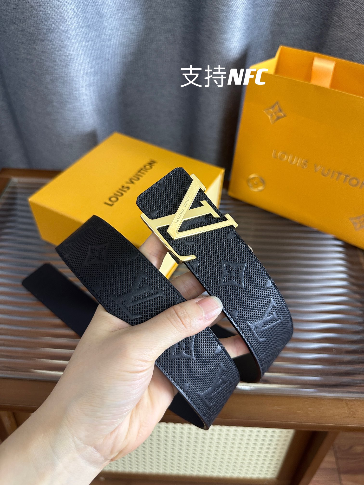 Louis Vuitton Male Leather Belt Top Grain Leather S-m-l