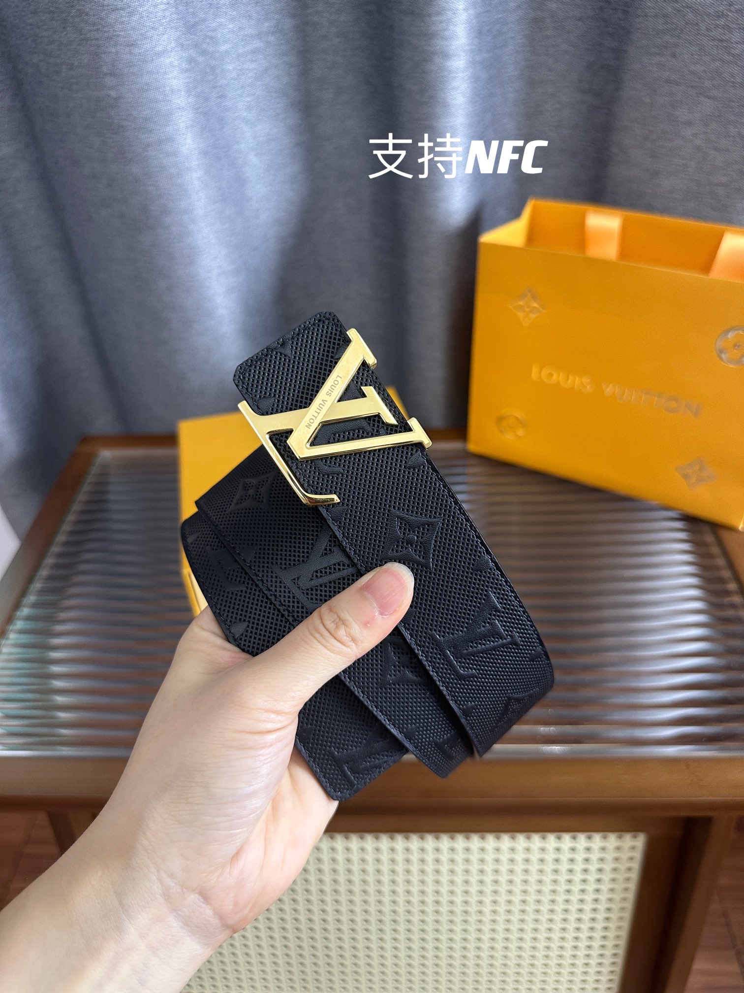 Louis Vuitton Male Leather Belt Top Grain Leather S-m-l