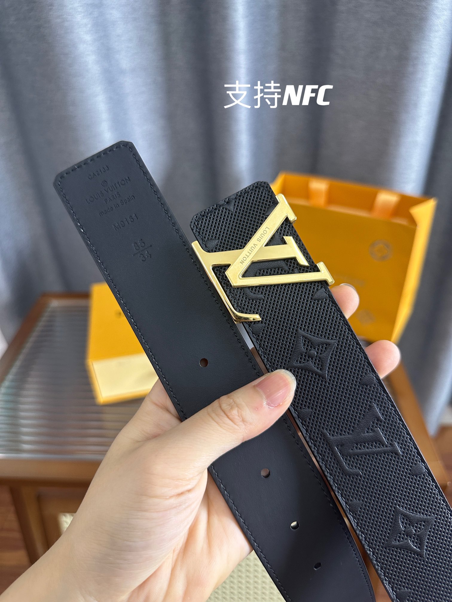 Louis Vuitton Male Leather Belt Top Grain Leather S-m-l