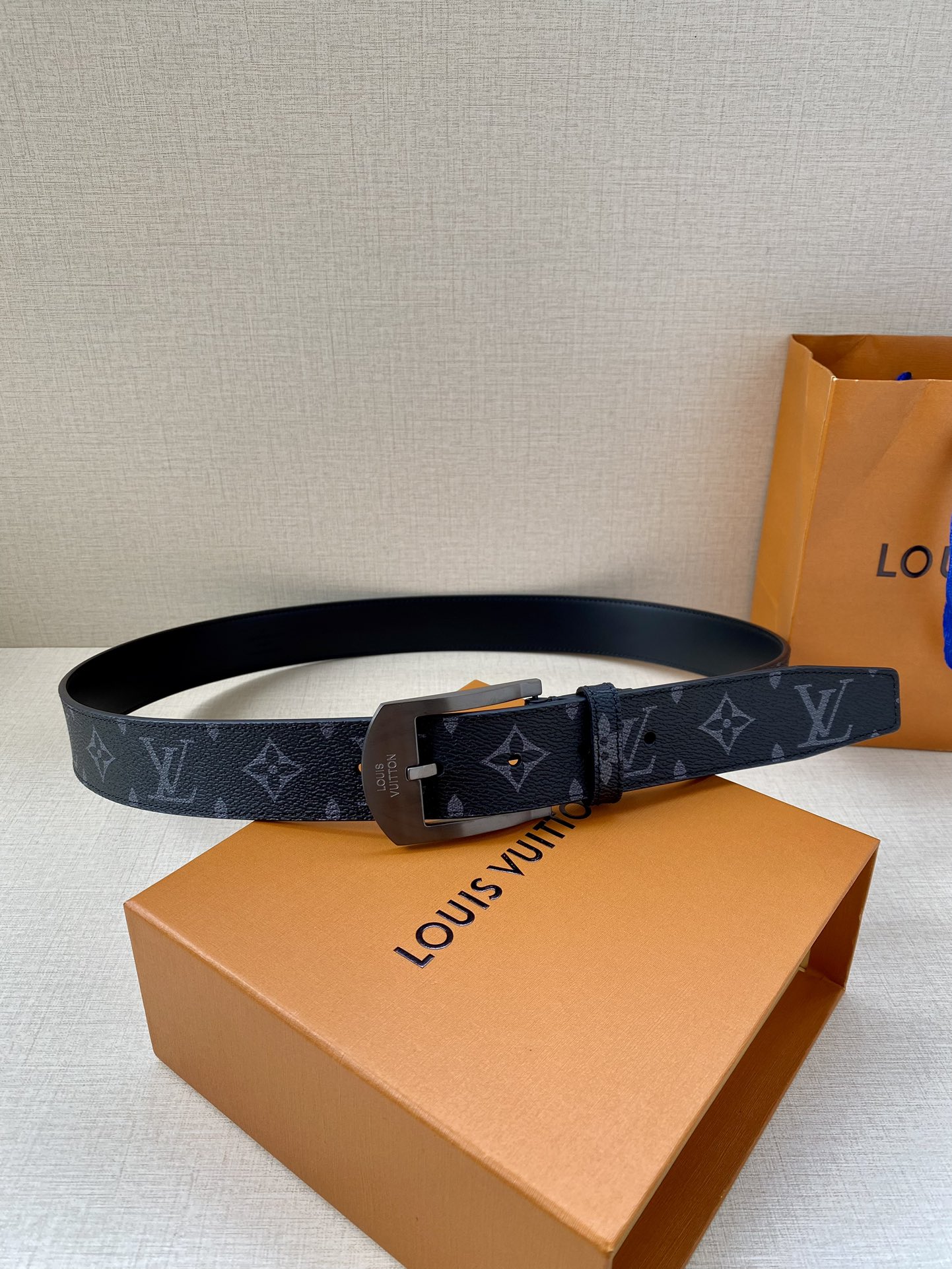 Louis Vuitton Male Canvas Belt Canvas 13514-m-l