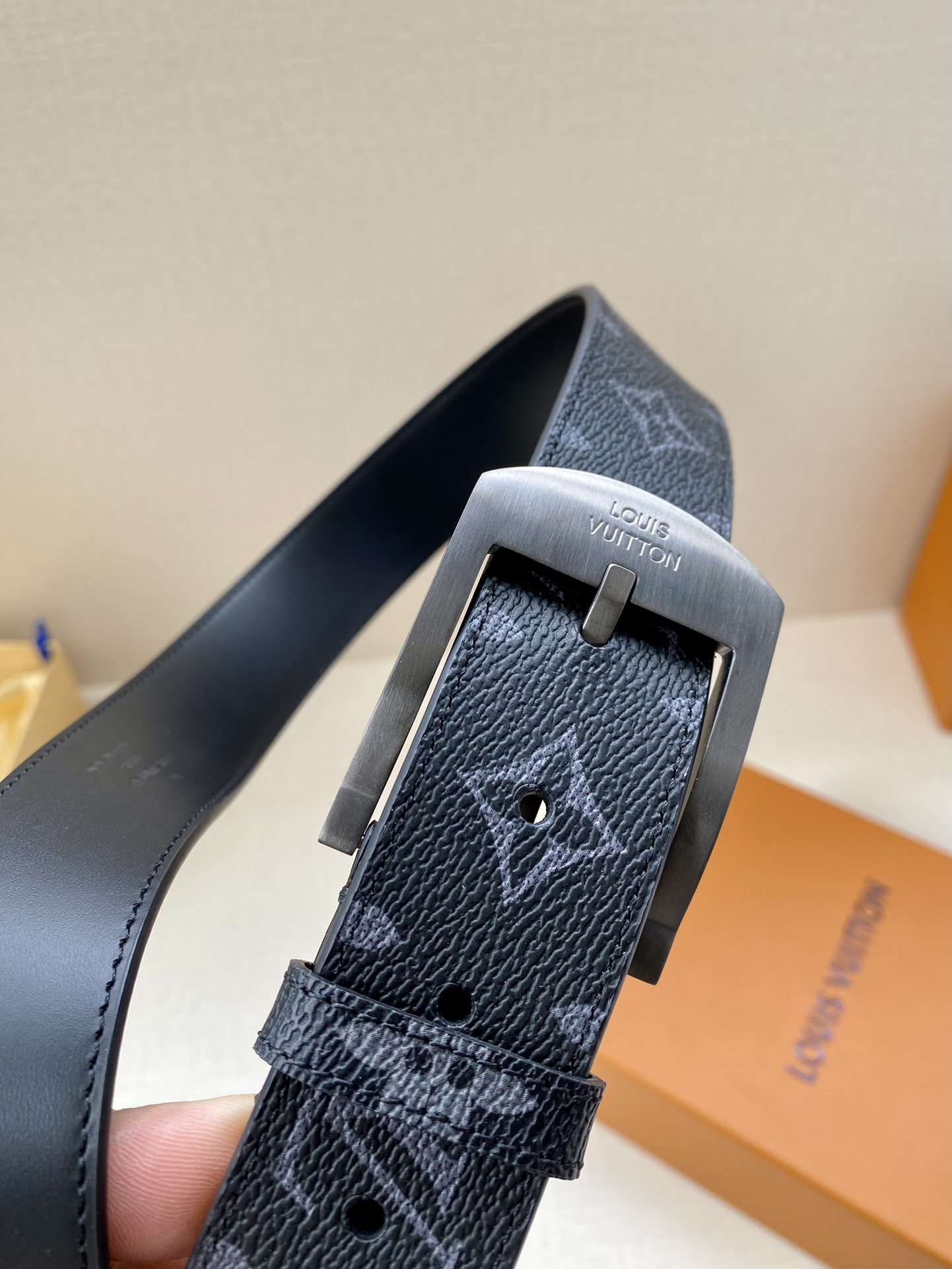 Louis Vuitton Male Canvas Belt Canvas 13514-m-l