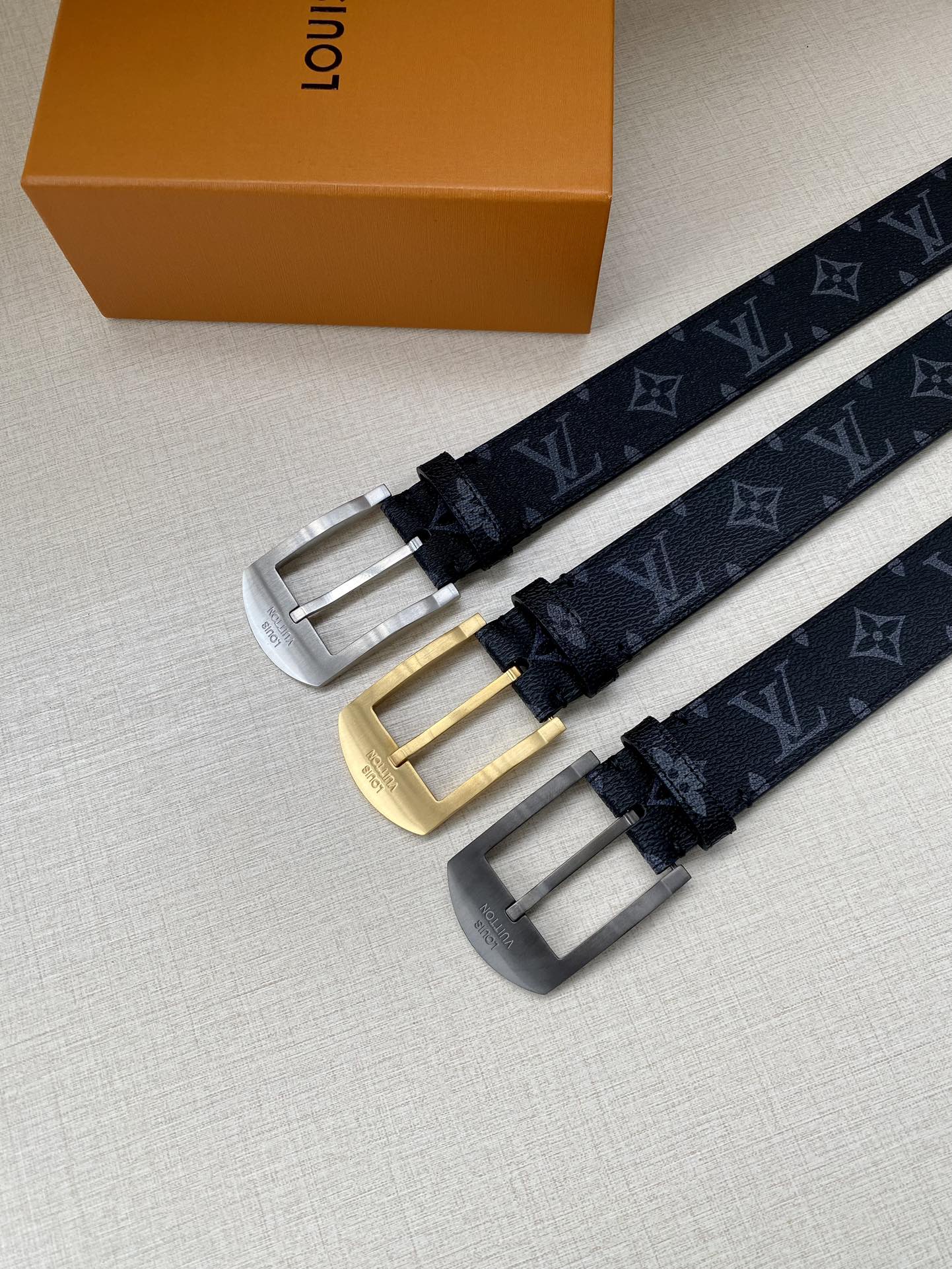 Louis Vuitton Male Canvas Belt Canvas 13514-m-l