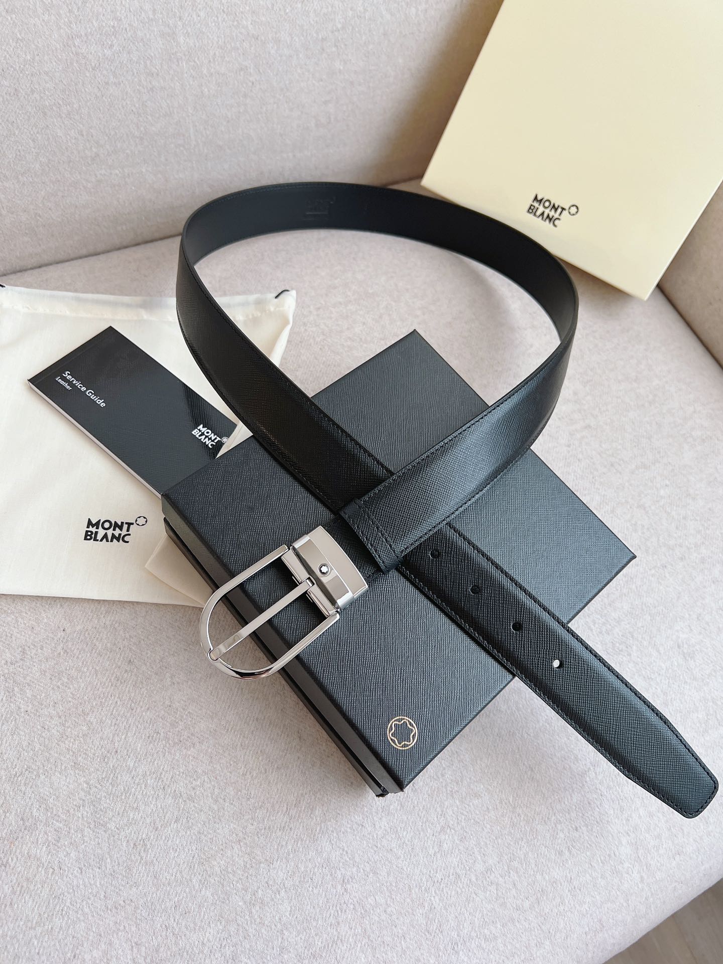 Montblanc Male Leather Belt Top Grain Leather M-l