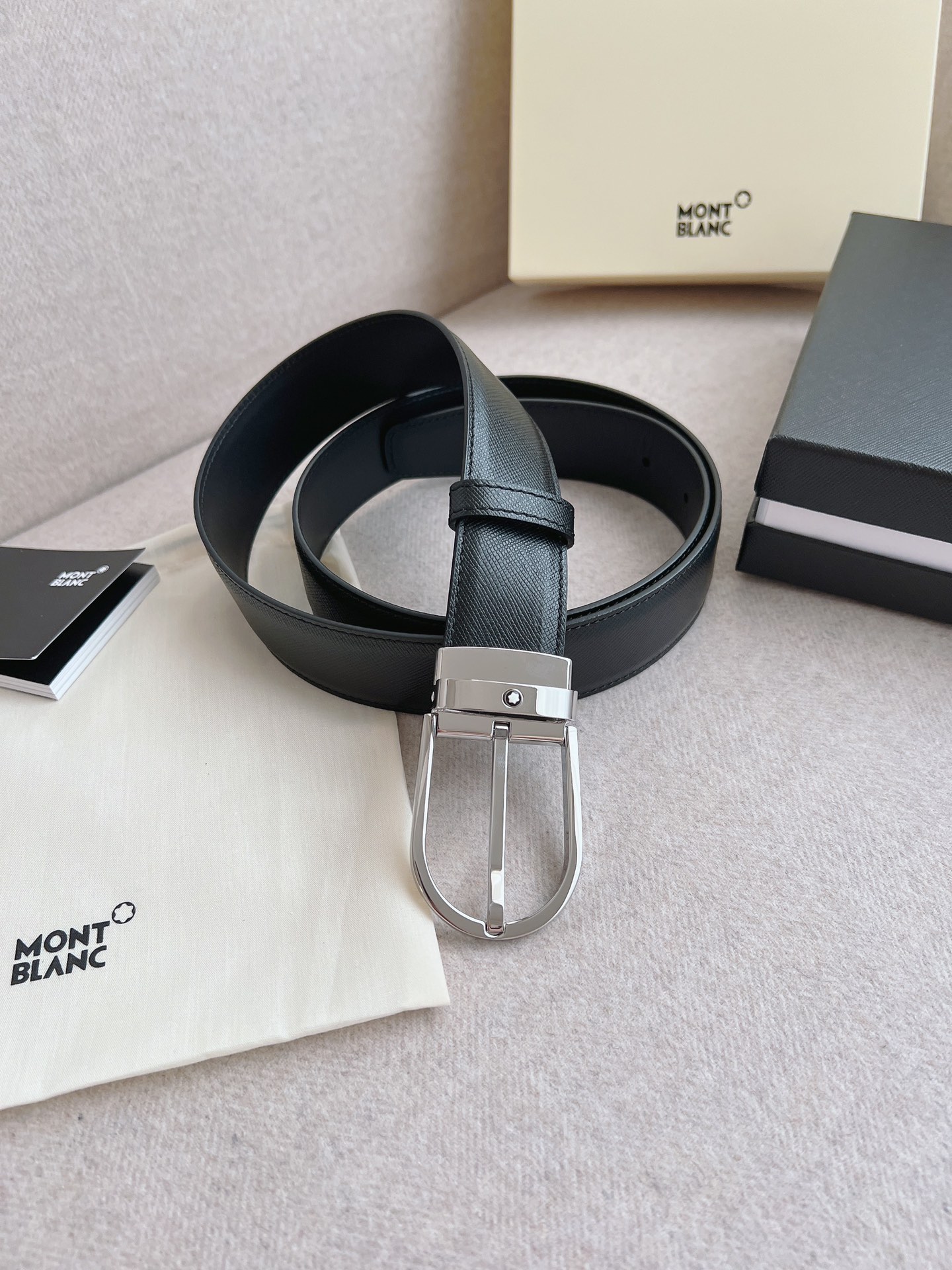Montblanc Male Leather Belt Top Grain Leather M-l