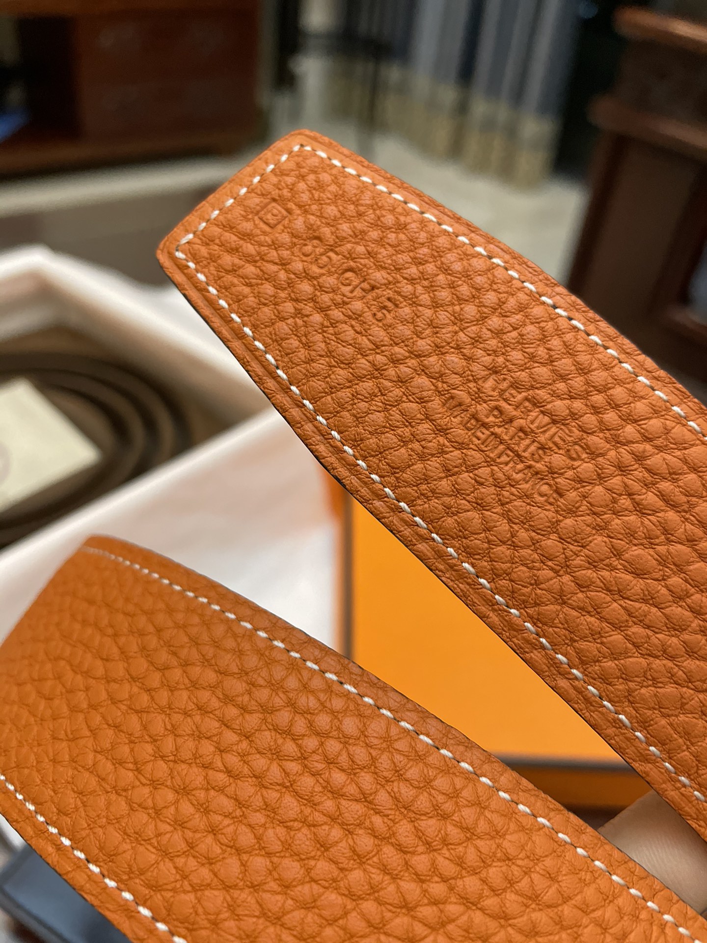 Hermès Basic Belt Cow Leather Gold 38mm-13514