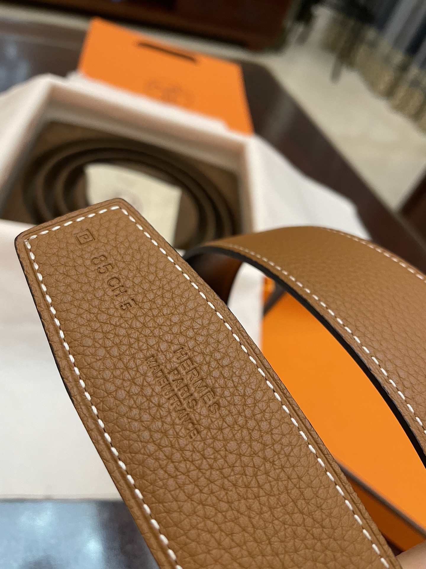 Hermès Basic Belt Cow Leather Gold 38mm-13514