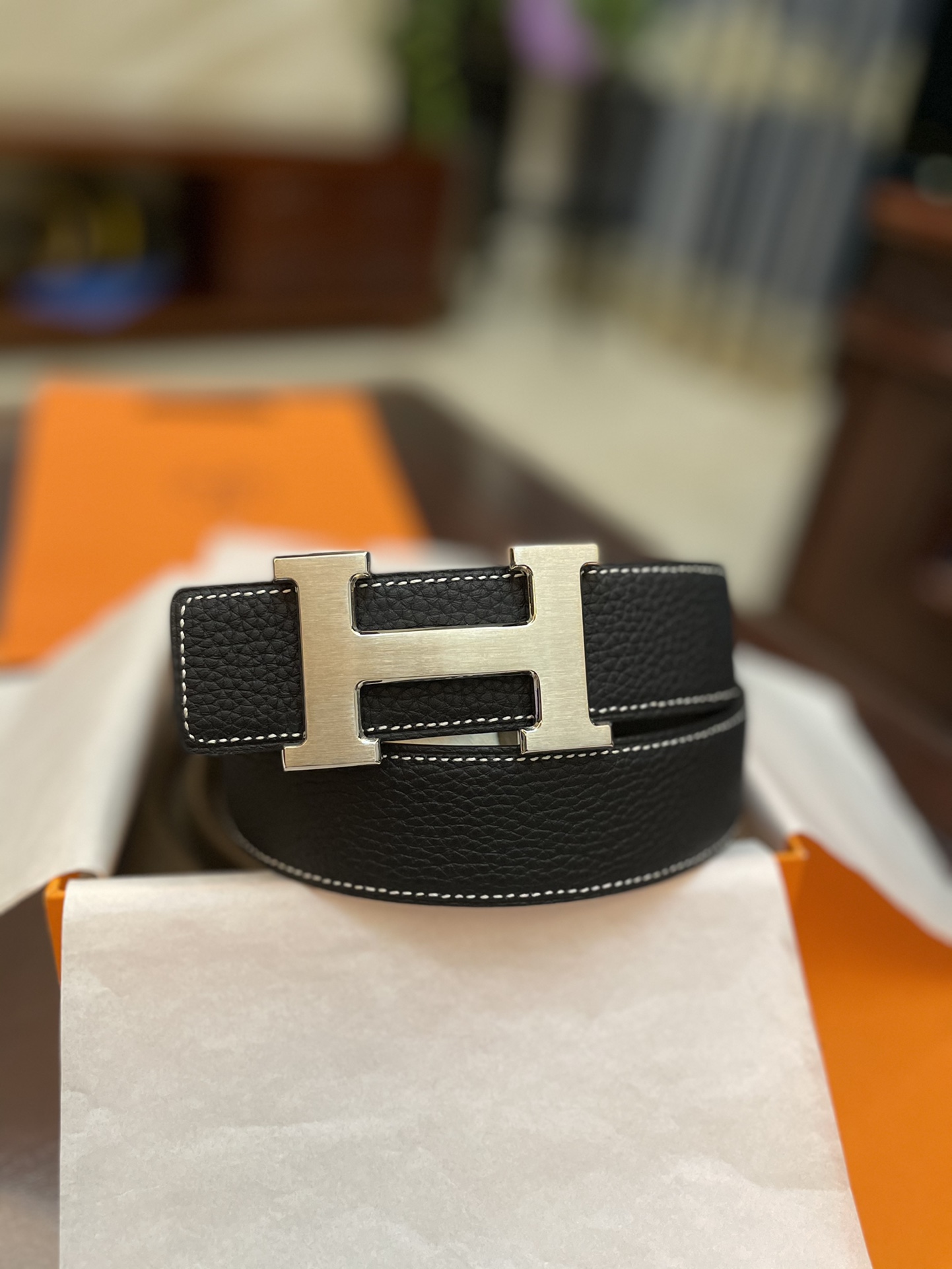 Hermès Basic Belt Cow Leather Gold 38mm-13514