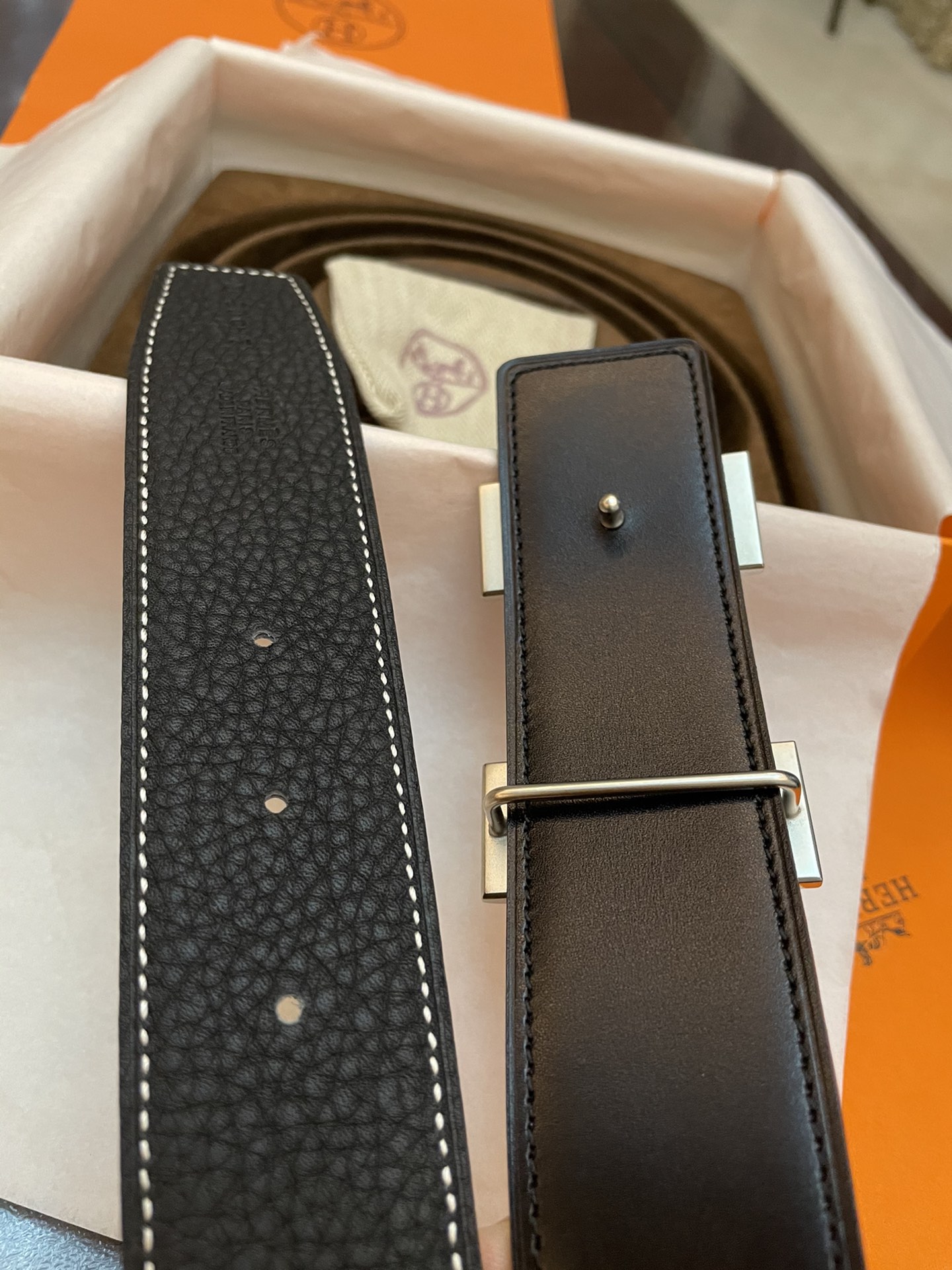 Hermès Basic Belt Cow Leather Gold 38mm-13514