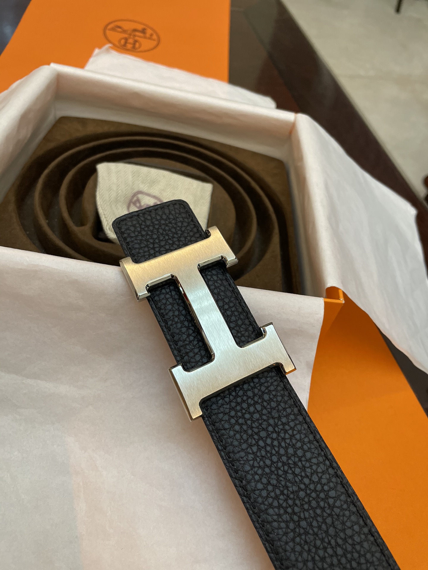 Hermès Basic Belt Cow Leather Gold 38mm-13514