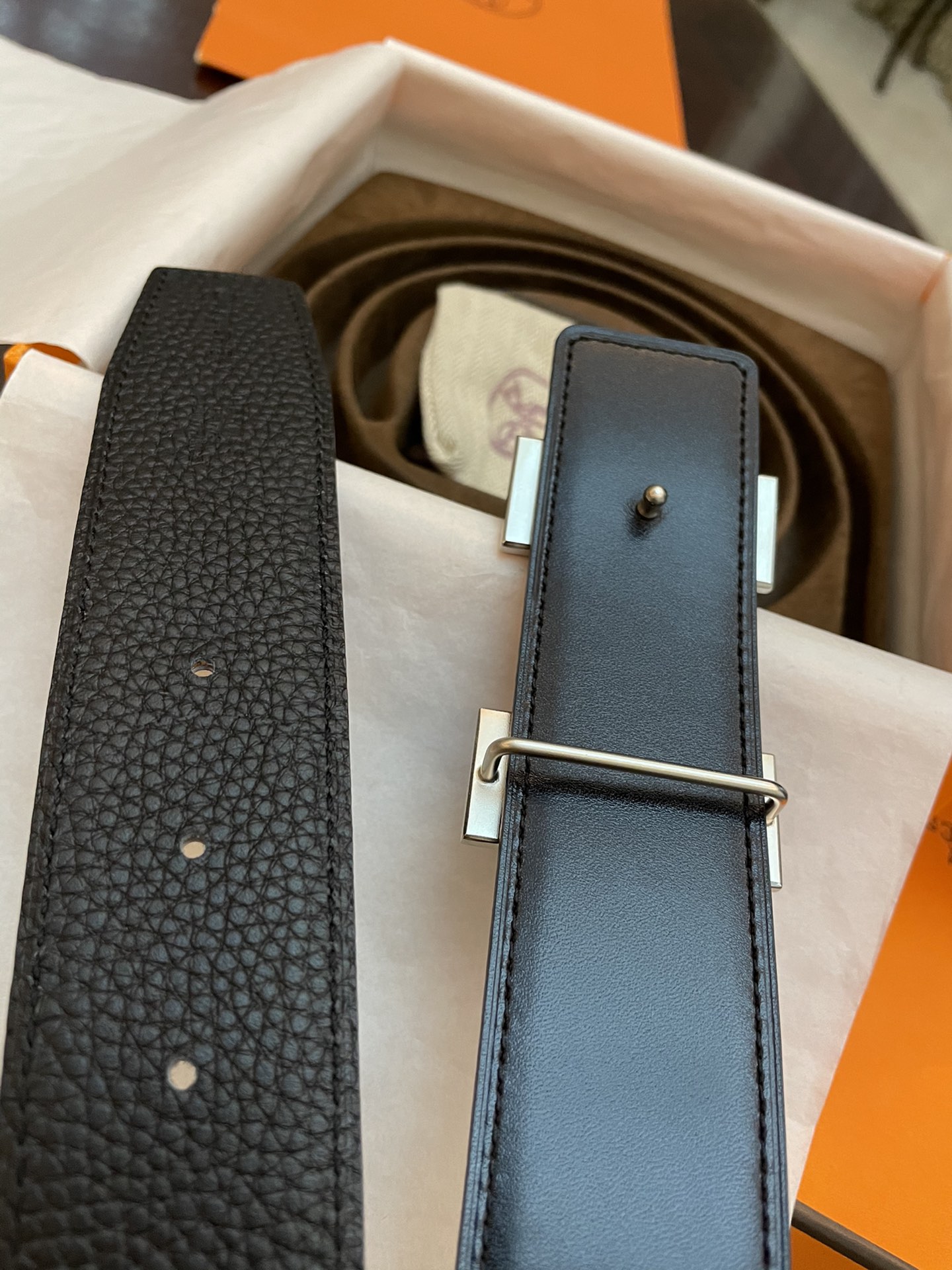 Hermès Basic Belt Cow Leather Gold 38mm-13514
