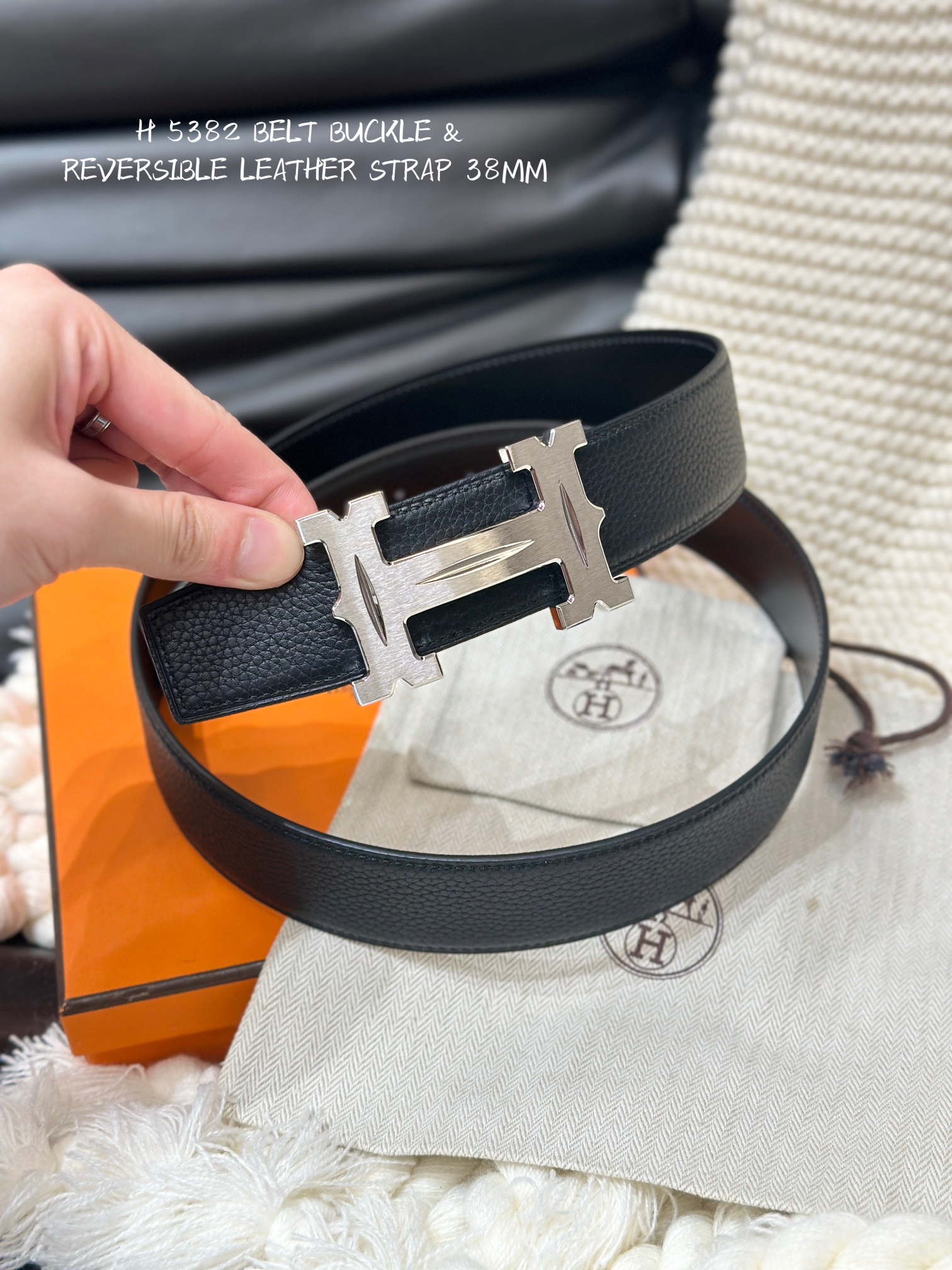Hermès Male Leather Belt Top Grain Leather M