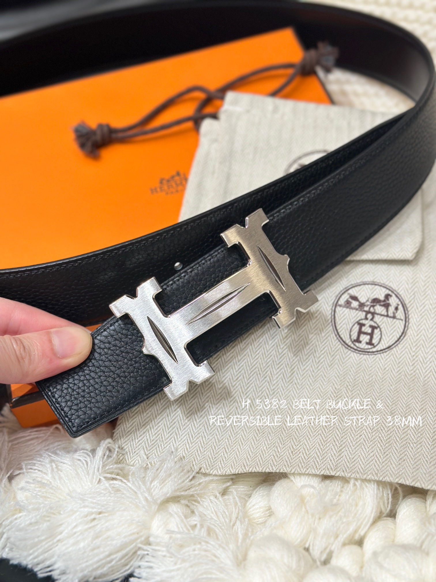 Hermès Male Leather Belt Top Grain Leather M