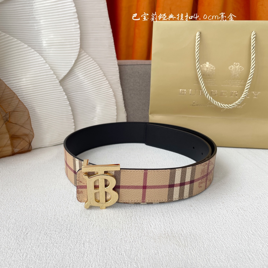 Burberry Male Leather Belt Top Grain Leather M