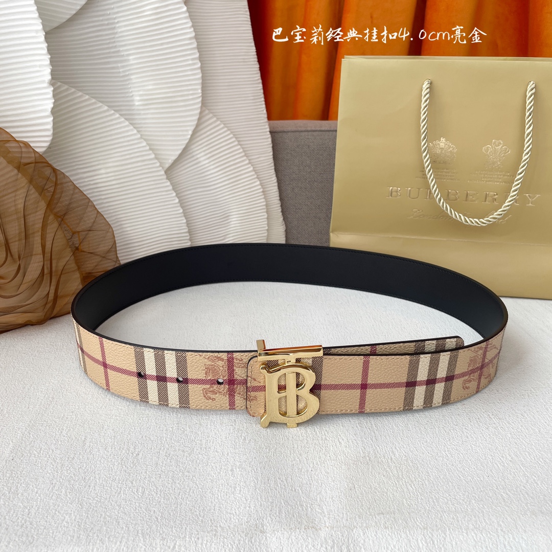 Burberry Male Leather Belt Top Grain Leather M