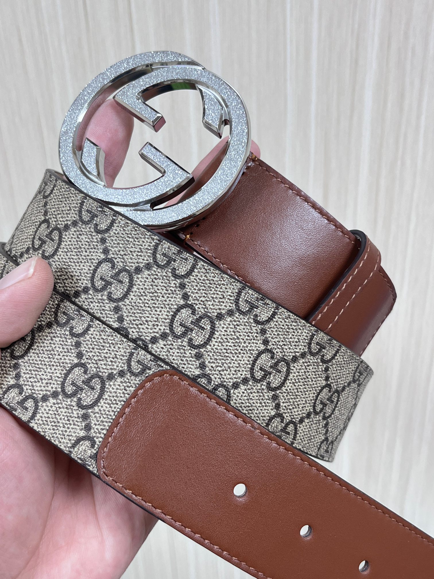 Gucci Basic Belt Canvas Brown S-m