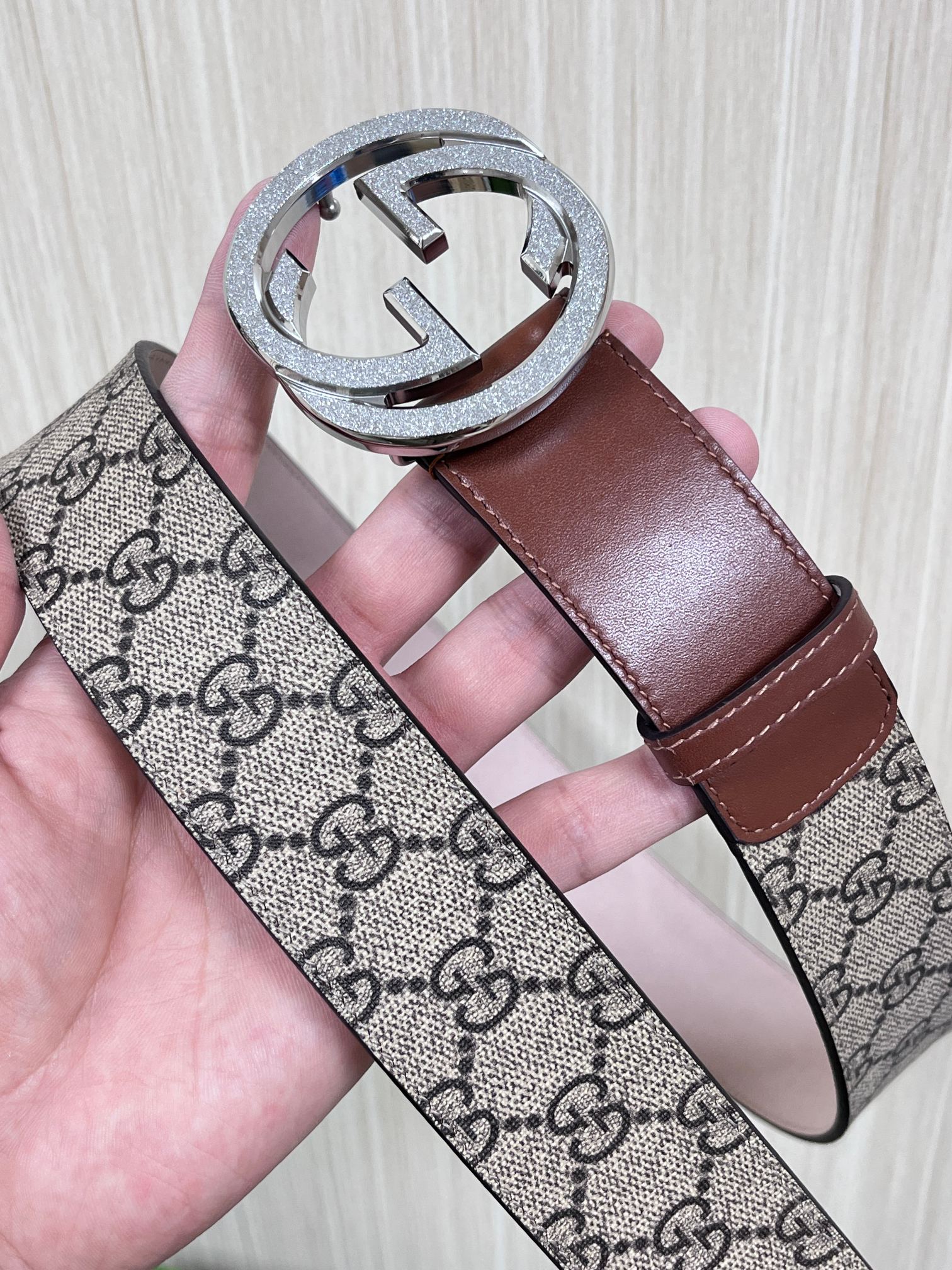 Gucci Basic Belt Canvas Brown S-m
