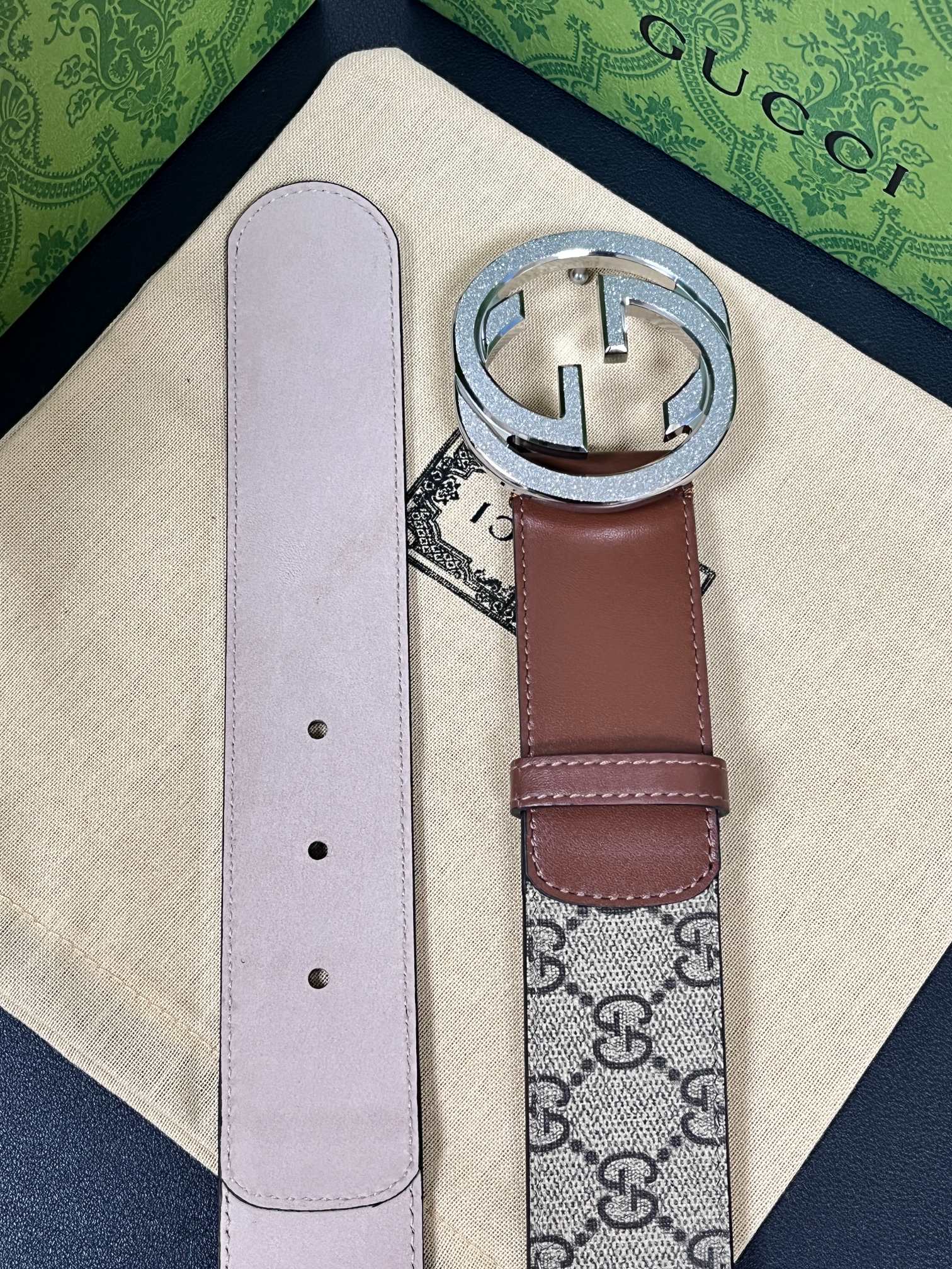 Gucci Basic Belt Canvas Brown S-m