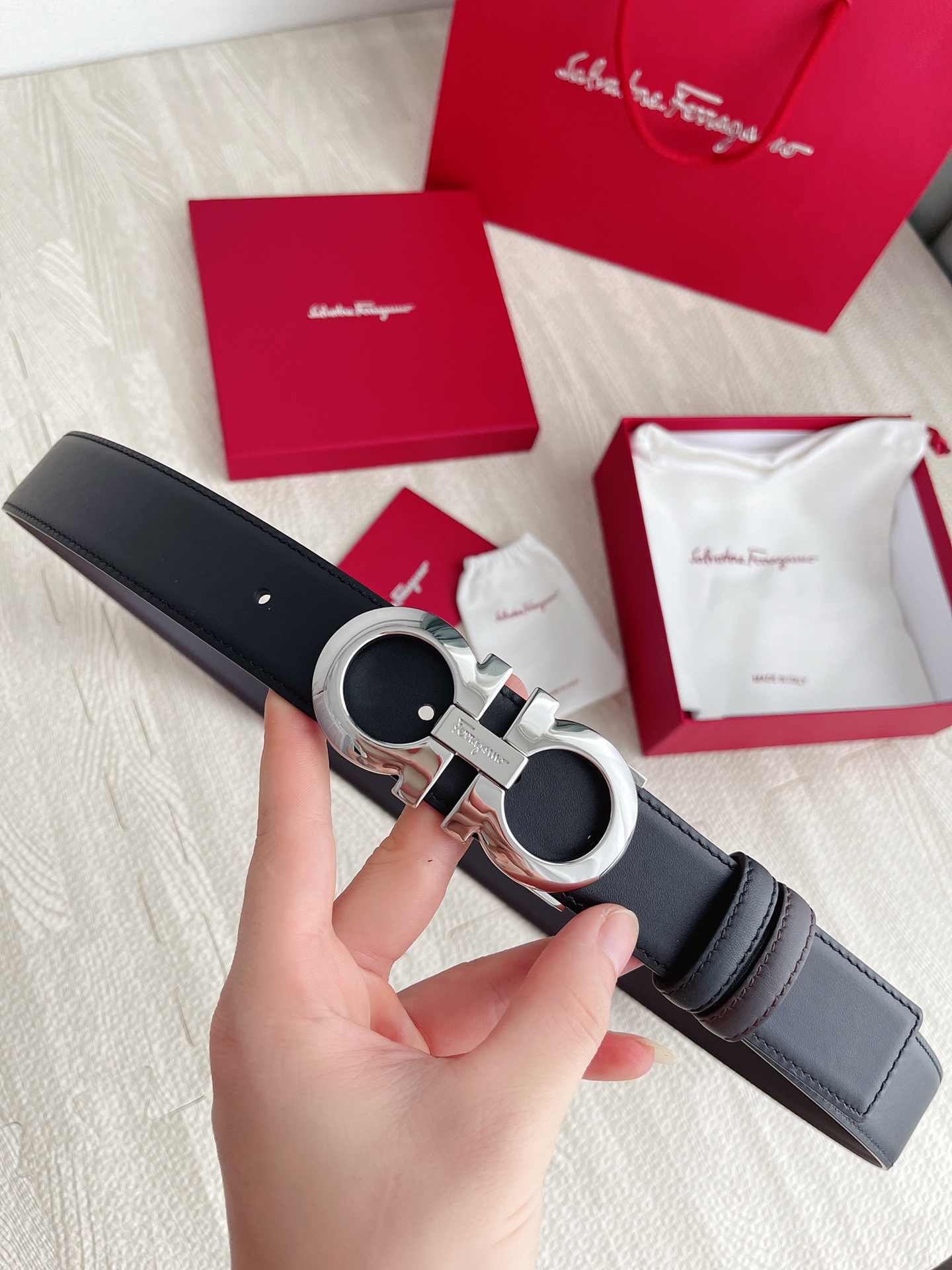 Salvatore Ferragamo Basic Belt Cow Leather