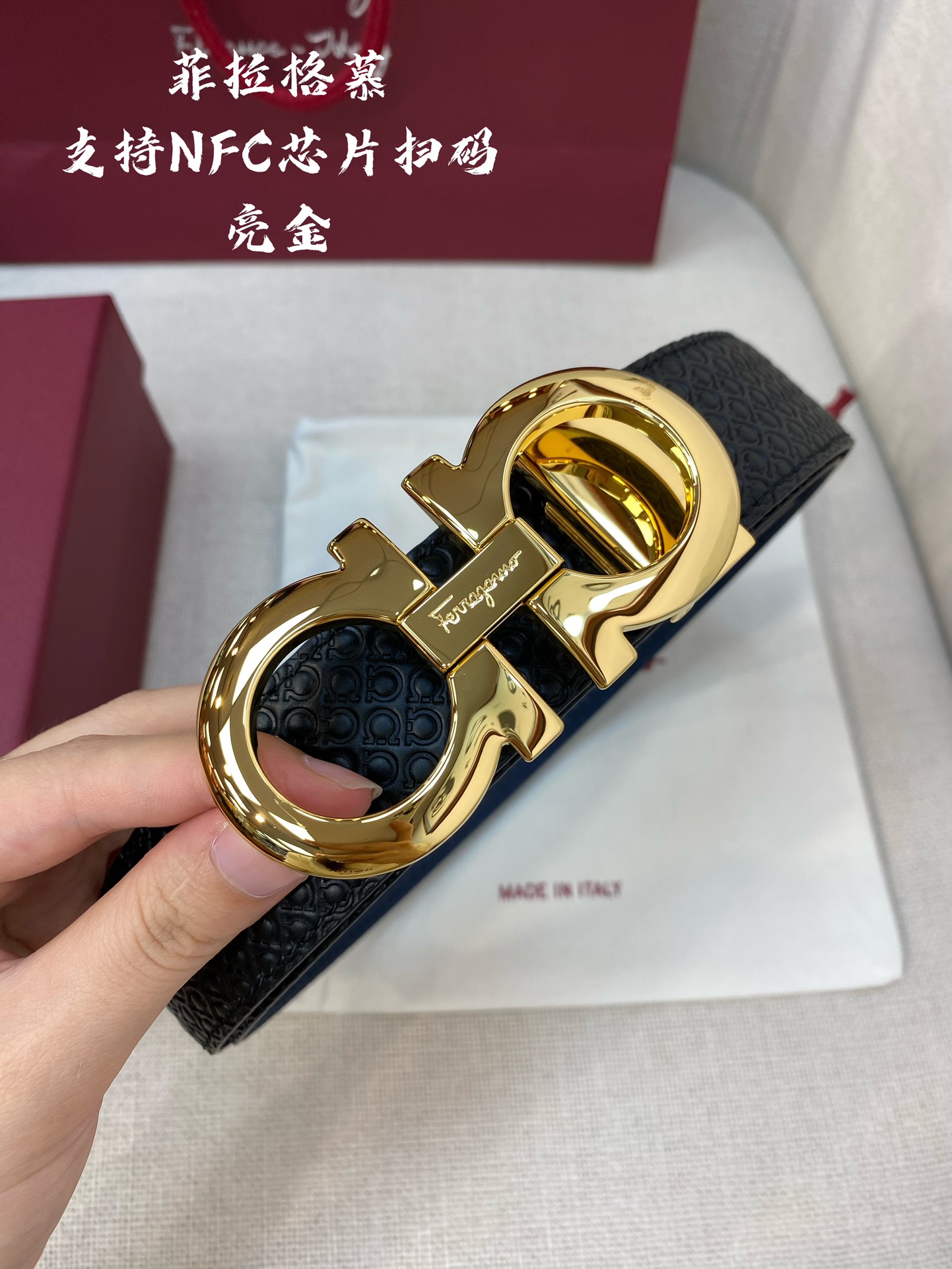 Salvatore Ferragamo Male Leather Belt Cow Leather 13514-m