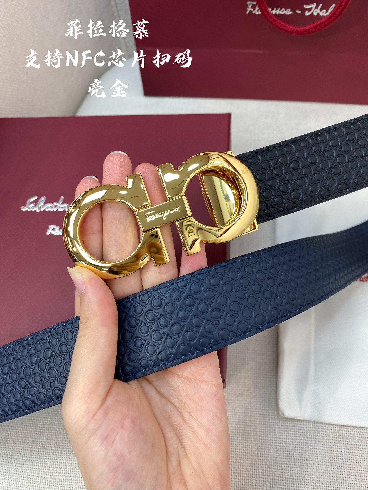 Salvatore Ferragamo Male Leather Belt Cow Leather 13514-m