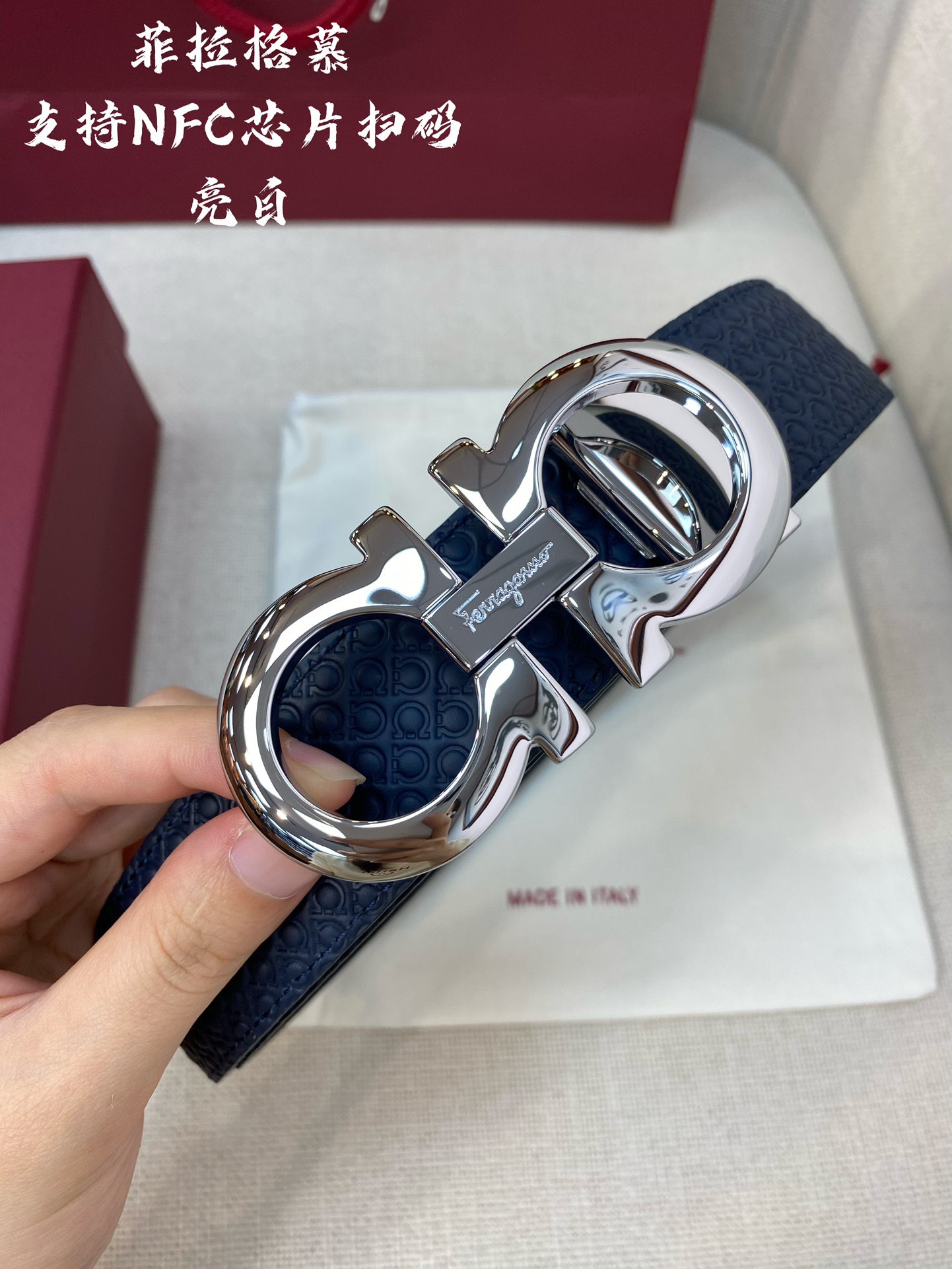 Salvatore Ferragamo Male Leather Belt Cow Leather 13514-m