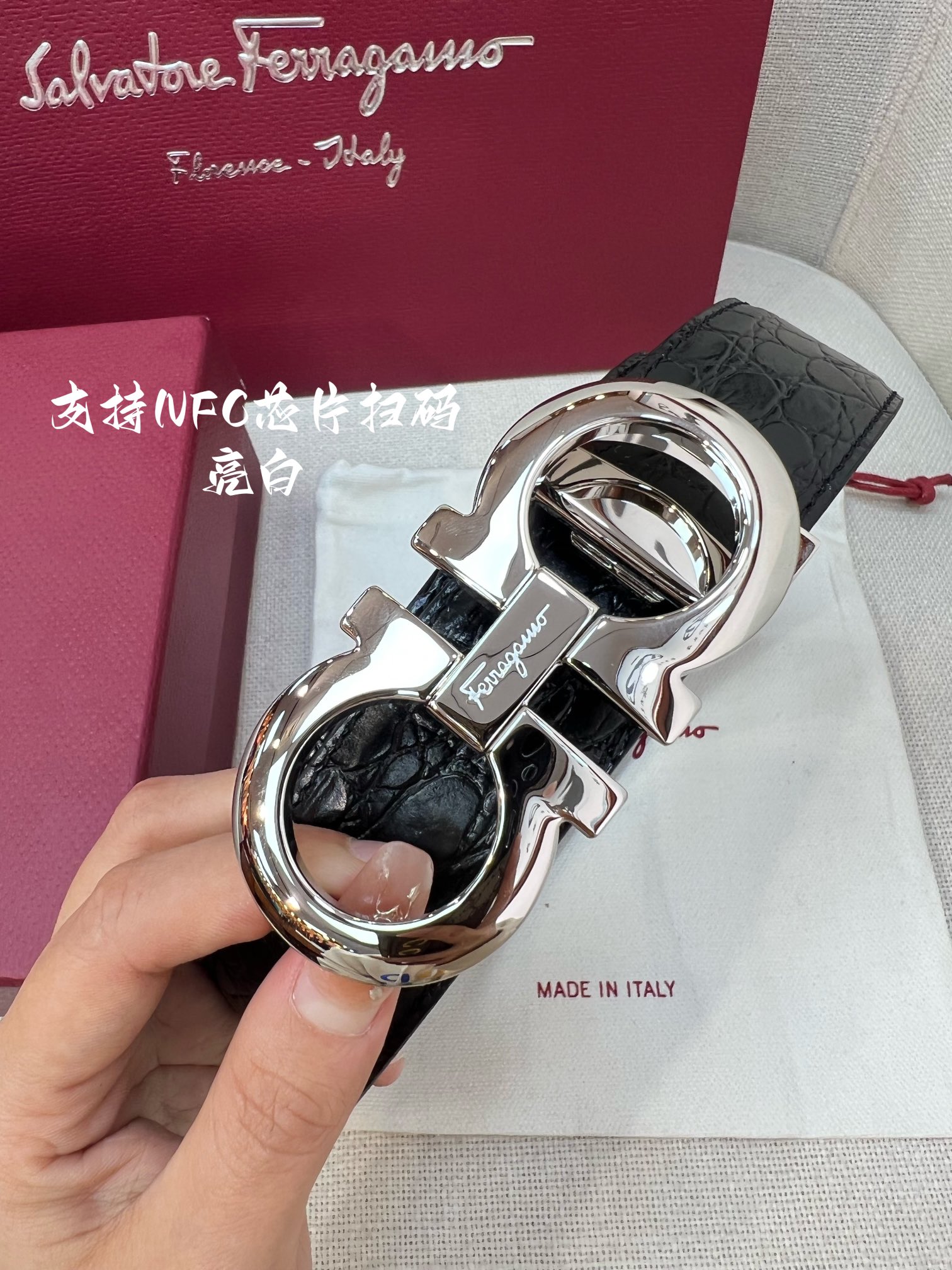 Salvatore Ferragamo Male Leather Belt Cow Leather M