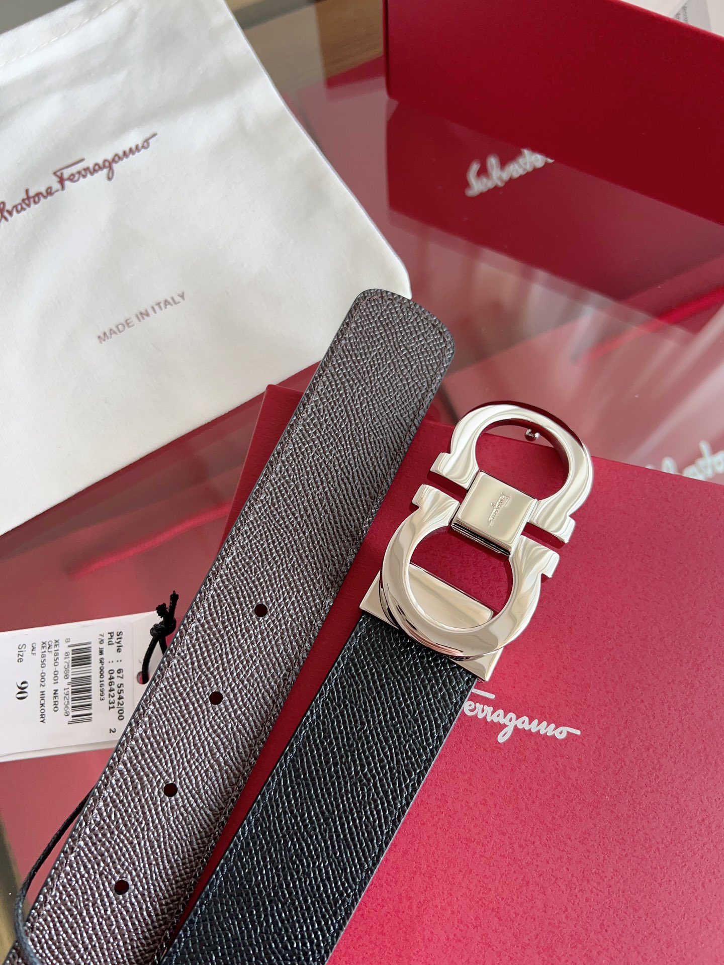 Salvatore Ferragamo Male Leather Belt Top Grain Leather M