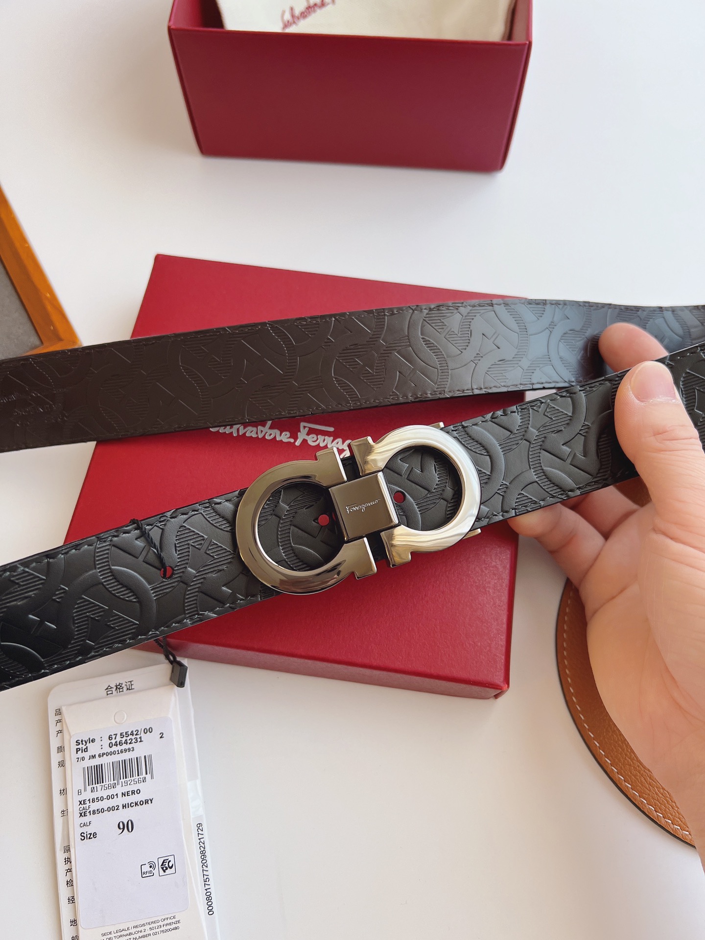 Salvatore Ferragamo Male Leather Belt Top Grain Leather M