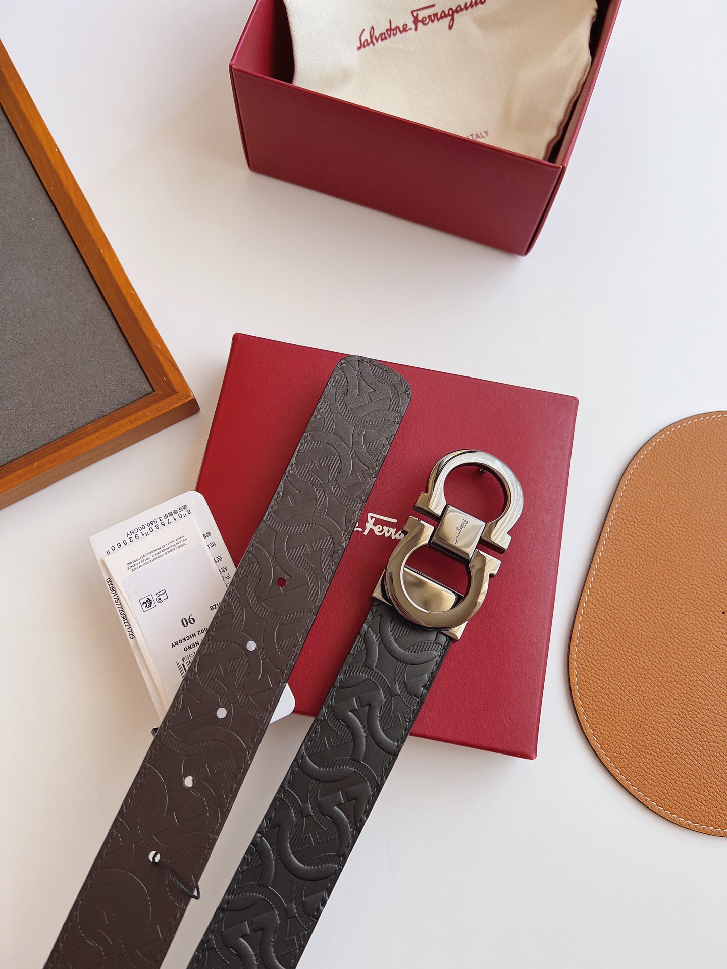 Salvatore Ferragamo Male Leather Belt Top Grain Leather M