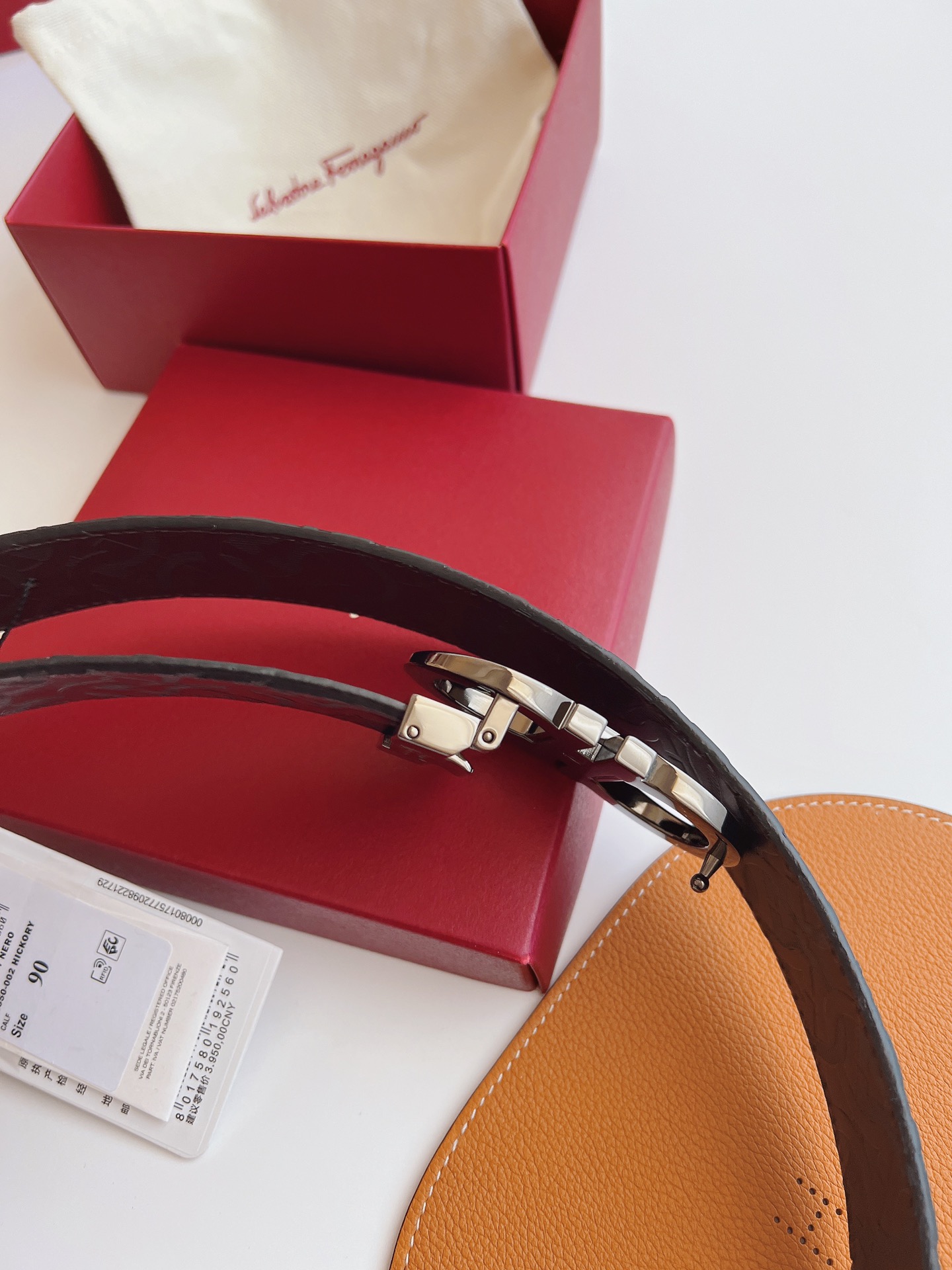 Salvatore Ferragamo Male Leather Belt Top Grain Leather M