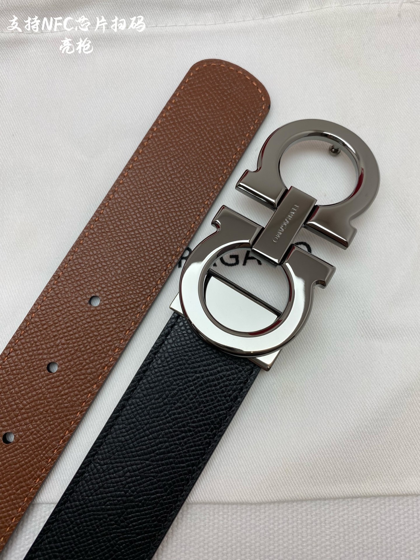 Salvatore Ferragamo Male Leather Belt Top Grain Leather 13514-m