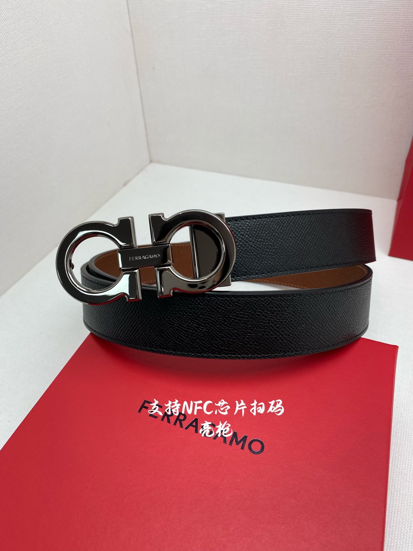 Salvatore Ferragamo Male Leather Belt Top Grain Leather 13514-m