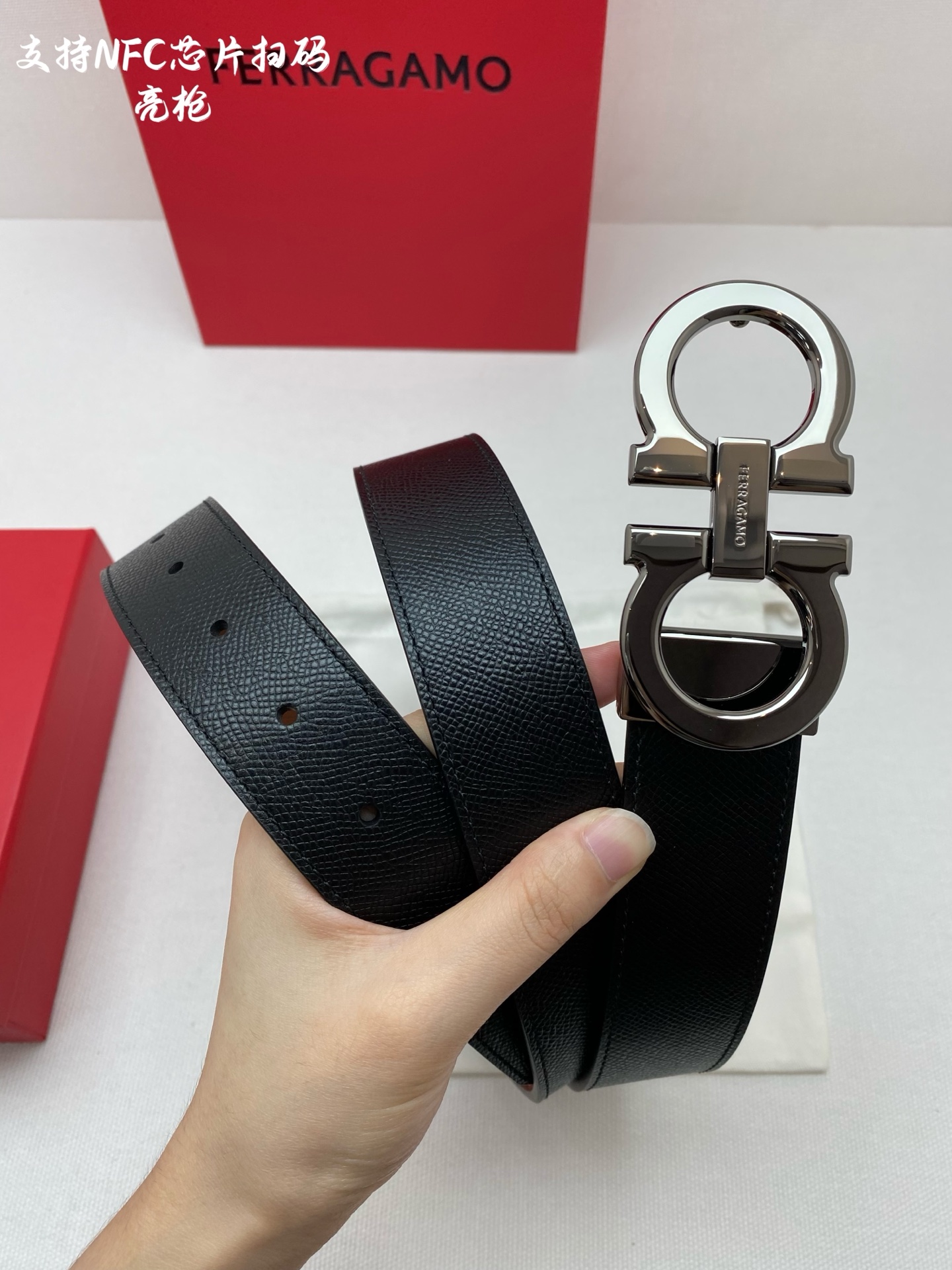 Salvatore Ferragamo Male Leather Belt Top Grain Leather 13514-m