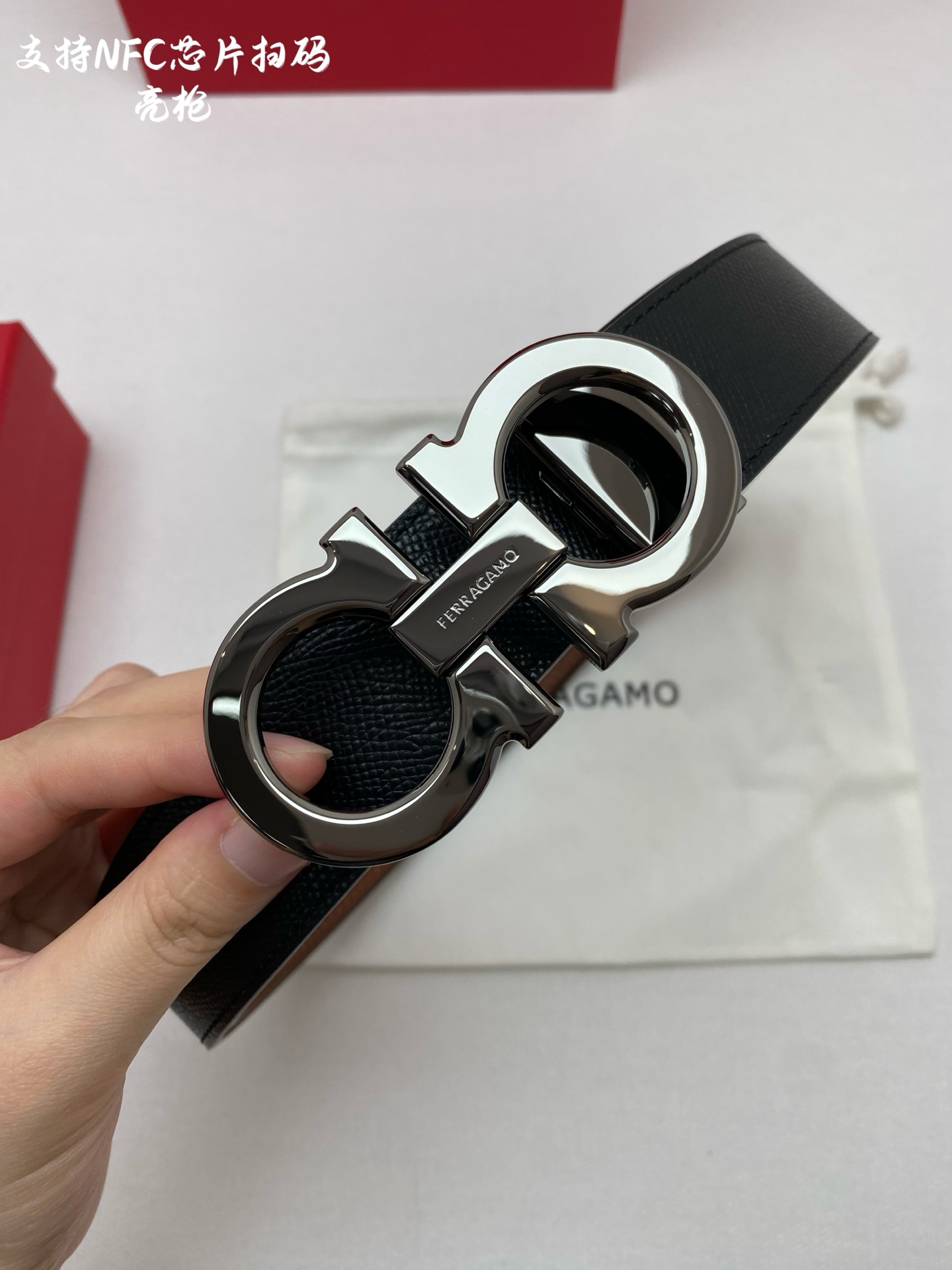 Salvatore Ferragamo Male Leather Belt Top Grain Leather 13514-m